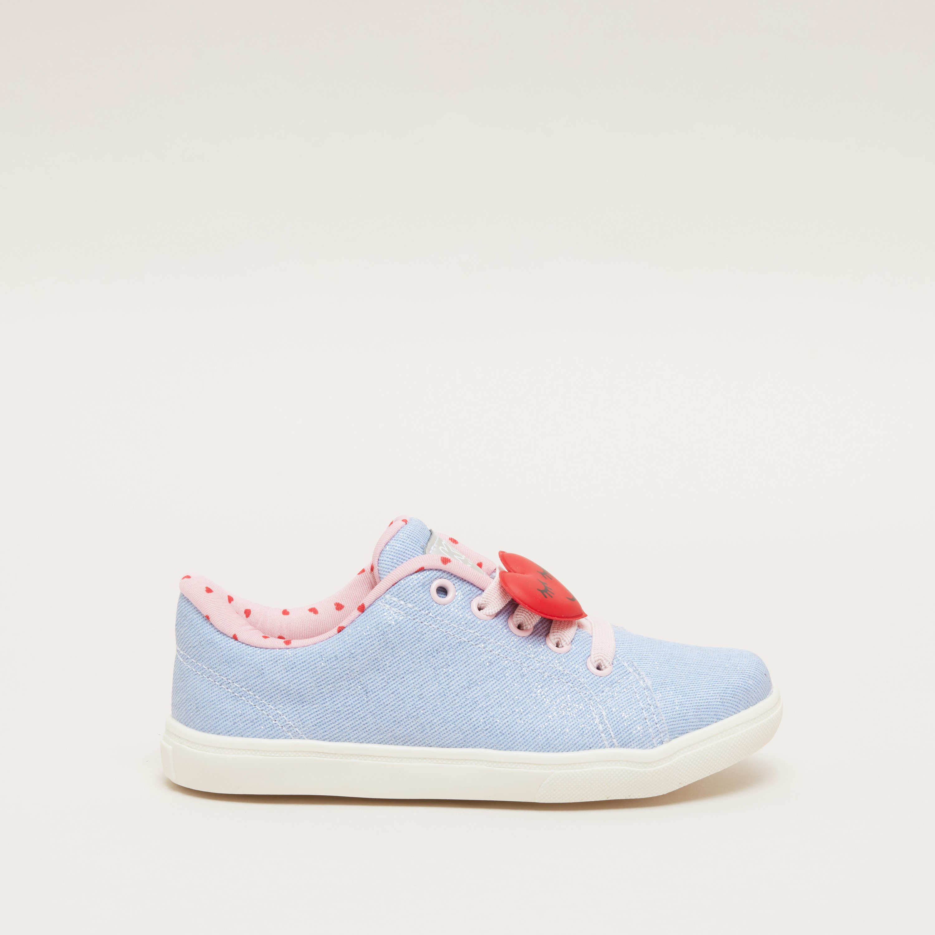حذاء سنيكرز برباط وتزيينات قلب من كلين-girls-shoes-sneakers-image-2