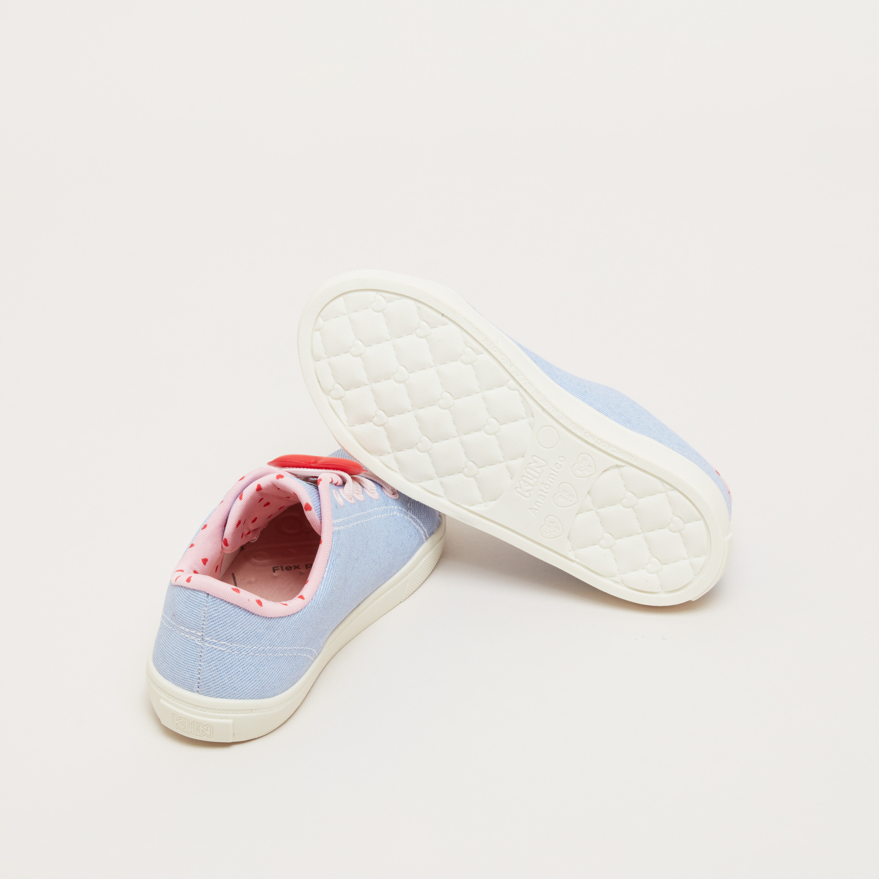 KLIN Lace-Up Sneakers with Heart Applique Detail-girls-shoes-sneakers-image-4
