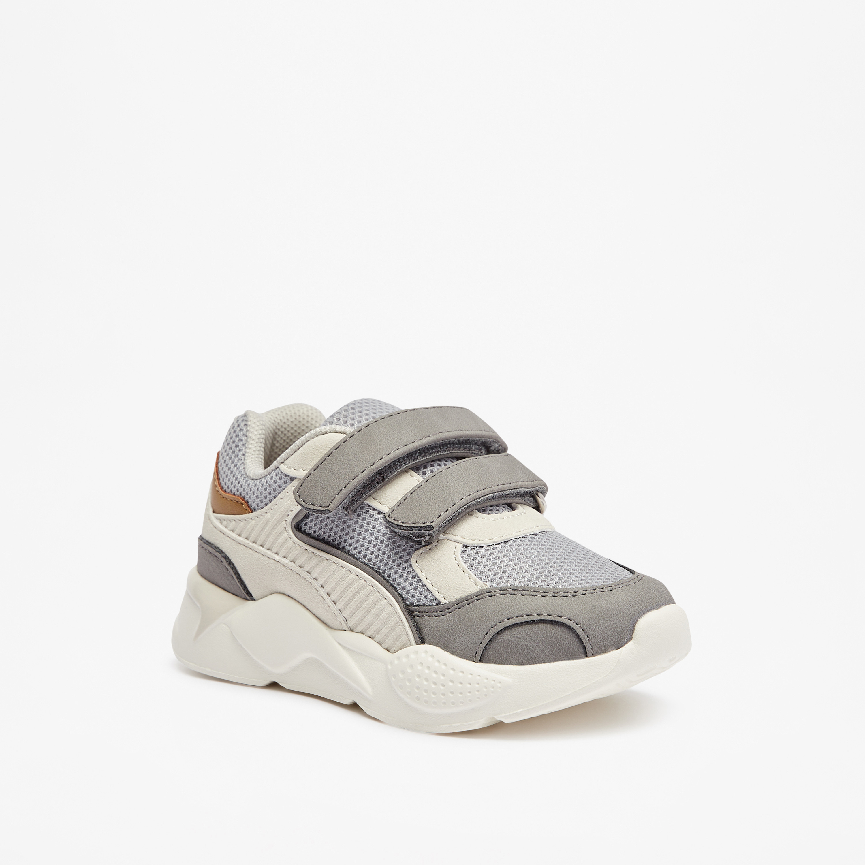 Barefeet Panelled Sneakers with Hook and Loop Closure-boys-shoes-sneakers-image-1