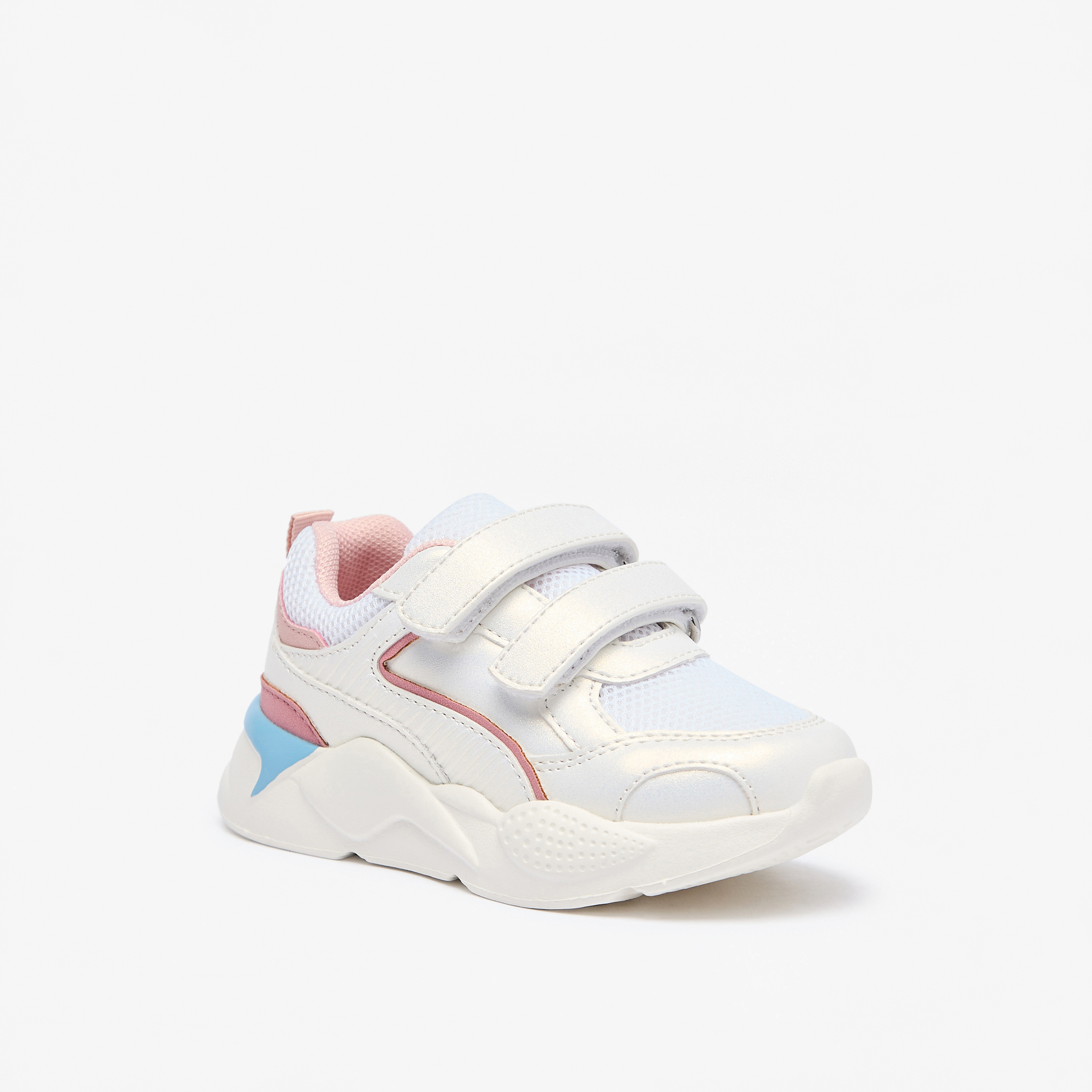 Barefeet Panelled Ankle Sneakers with Hook and Loop Closure-girls-shoes-sneakers-image-1
