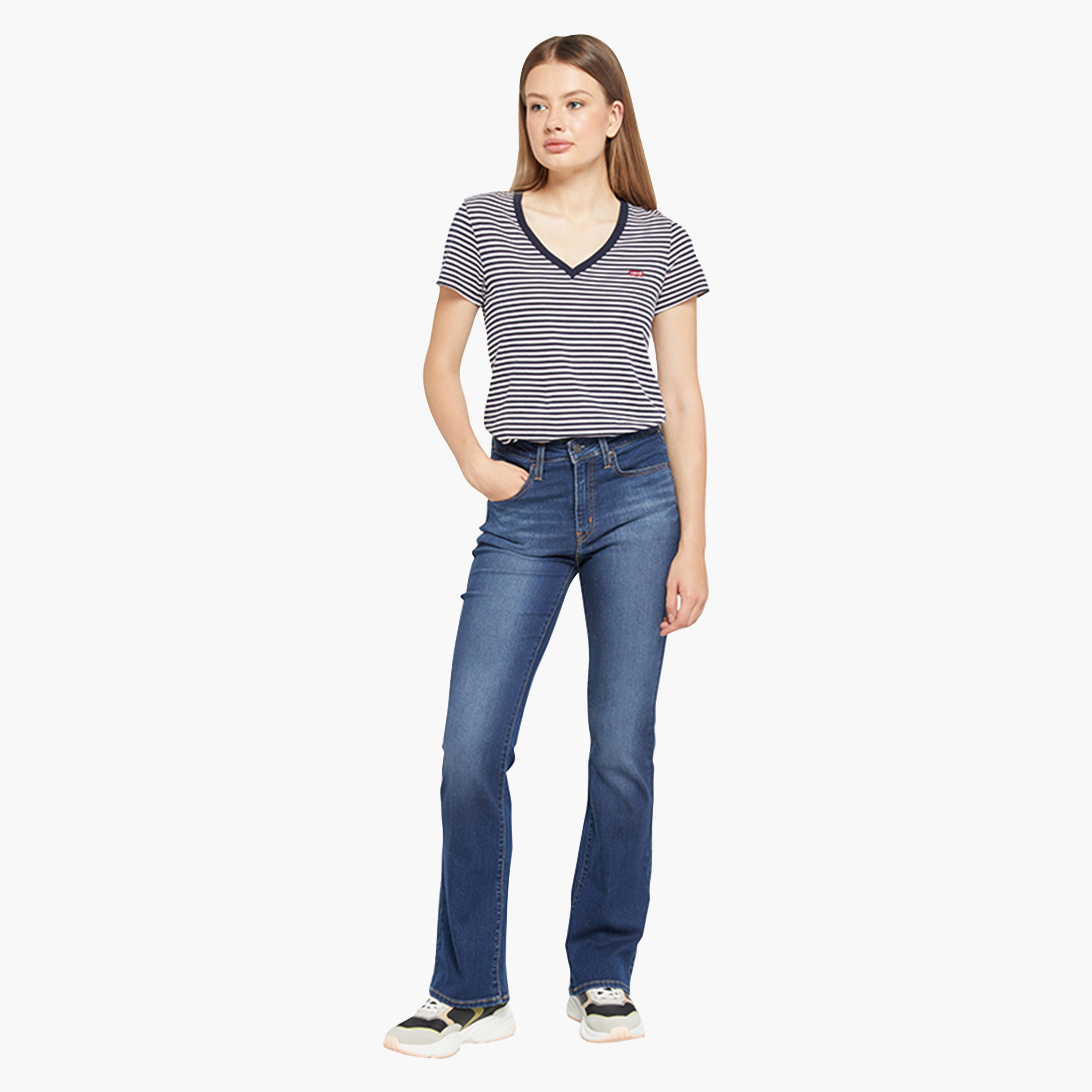 Levi's 725 Indigo 5 Pocket Women's Bootcut Jeans Inseam 30-women-clothing-bottoms-jeans-image-2
