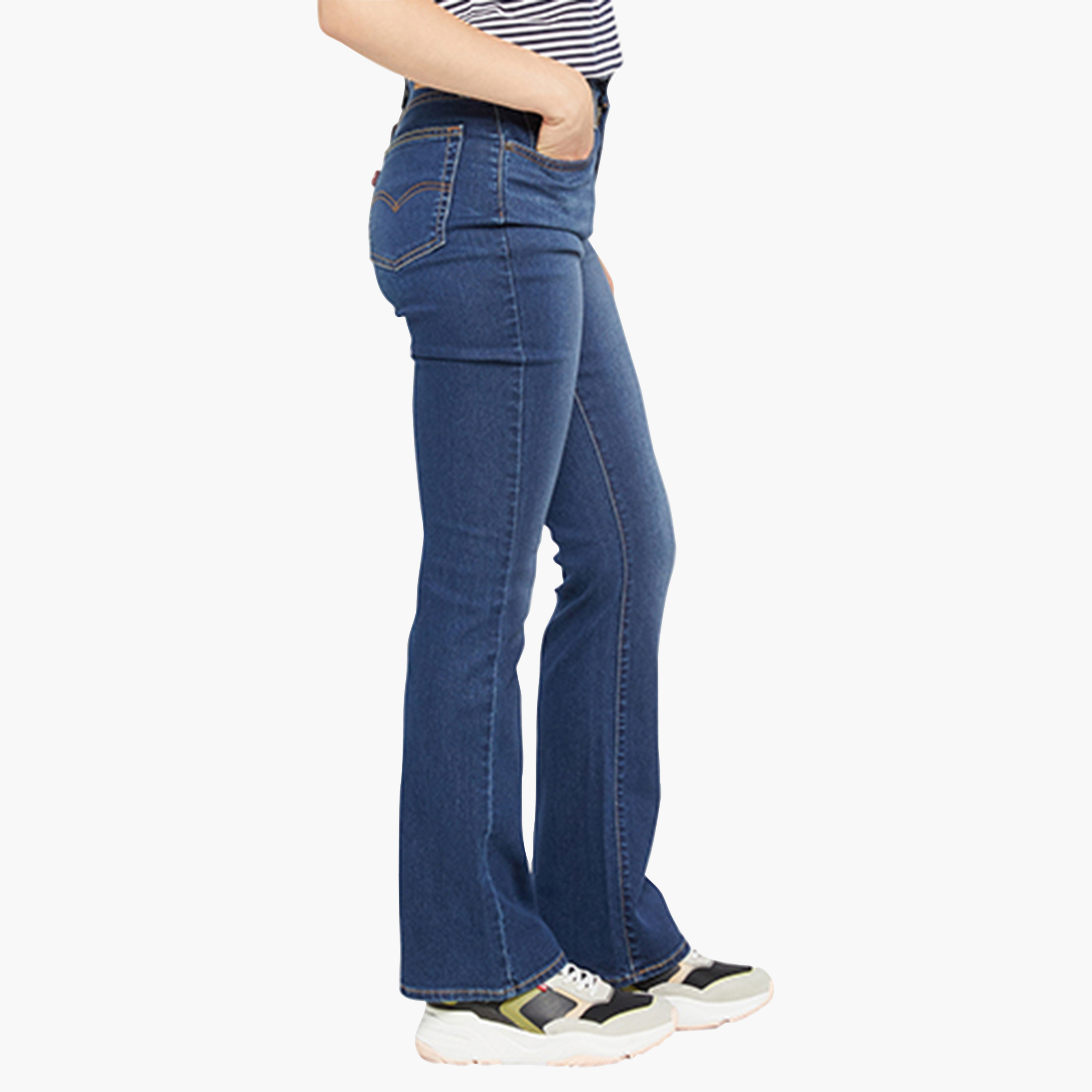 Levi's 725 Indigo 5 Pocket Women's Bootcut Jeans Inseam 30-women-clothing-bottoms-jeans-image-4