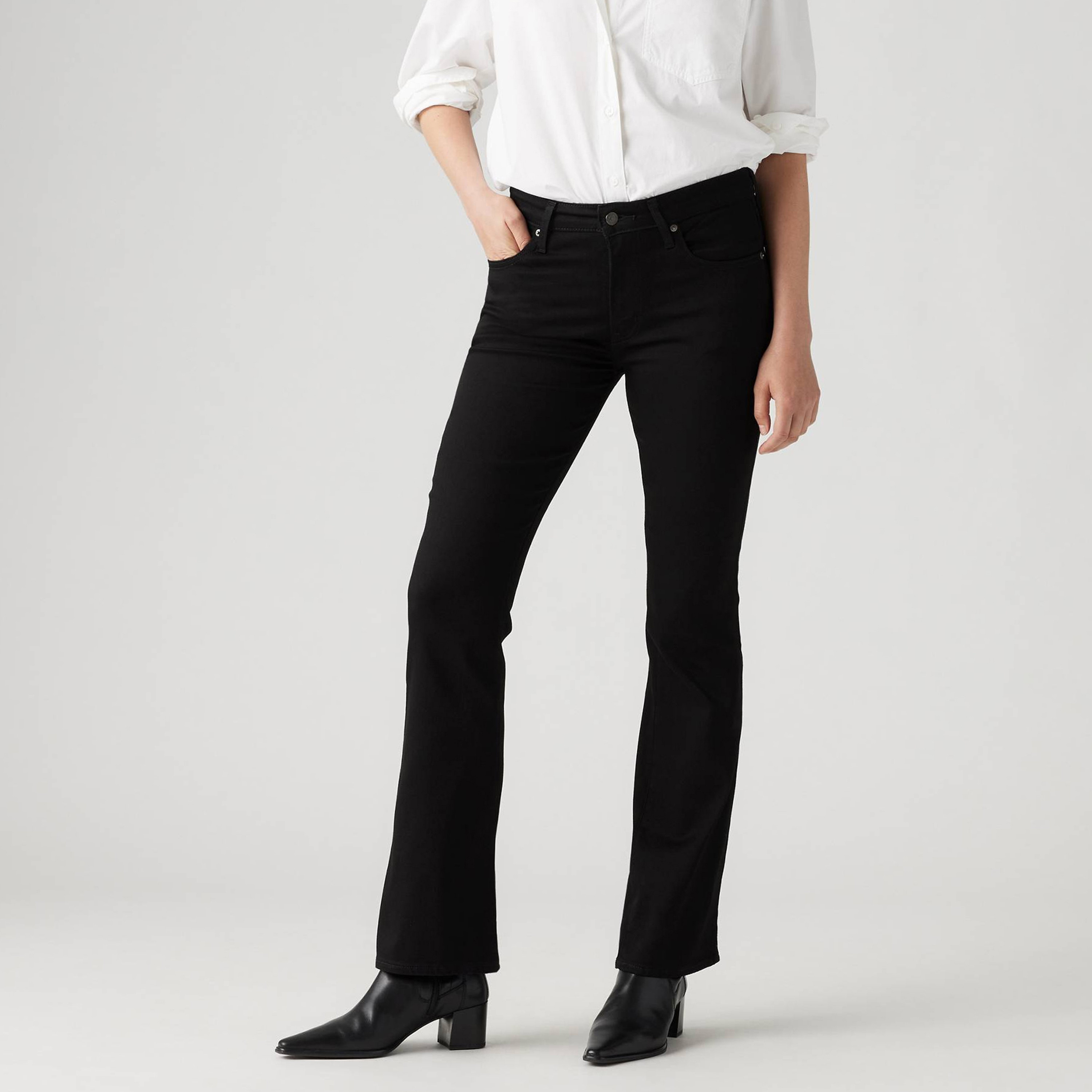 Levi's 725 Bootcut Fit Black Plain Women's Jeans Inseam 30-women-clothing-bottoms-jeans-image-1