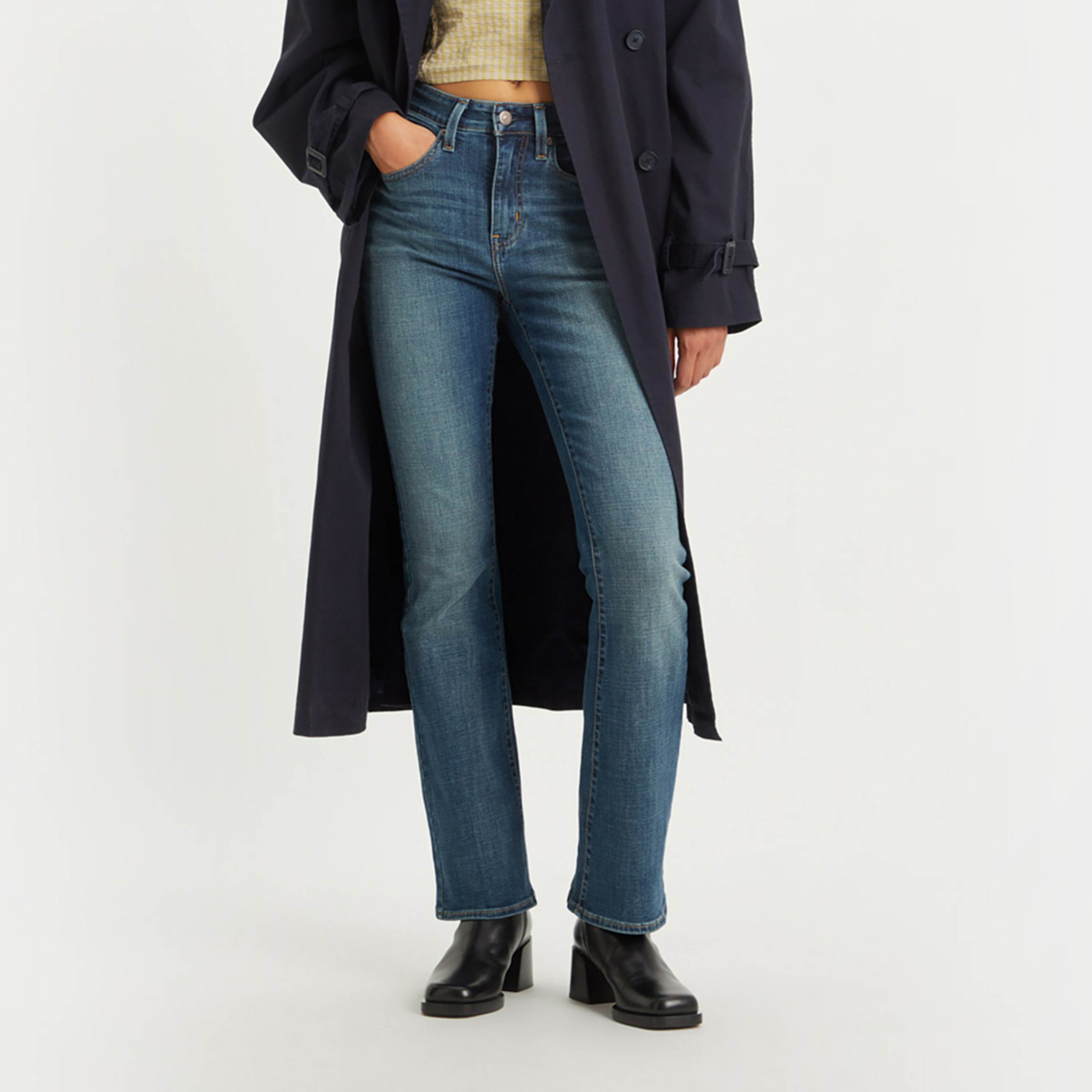 Levi's 725 Indigo 5 Pocket Women's Bootcut Jeans Inseam 30-women-clothing-bottoms-jeans-image-1