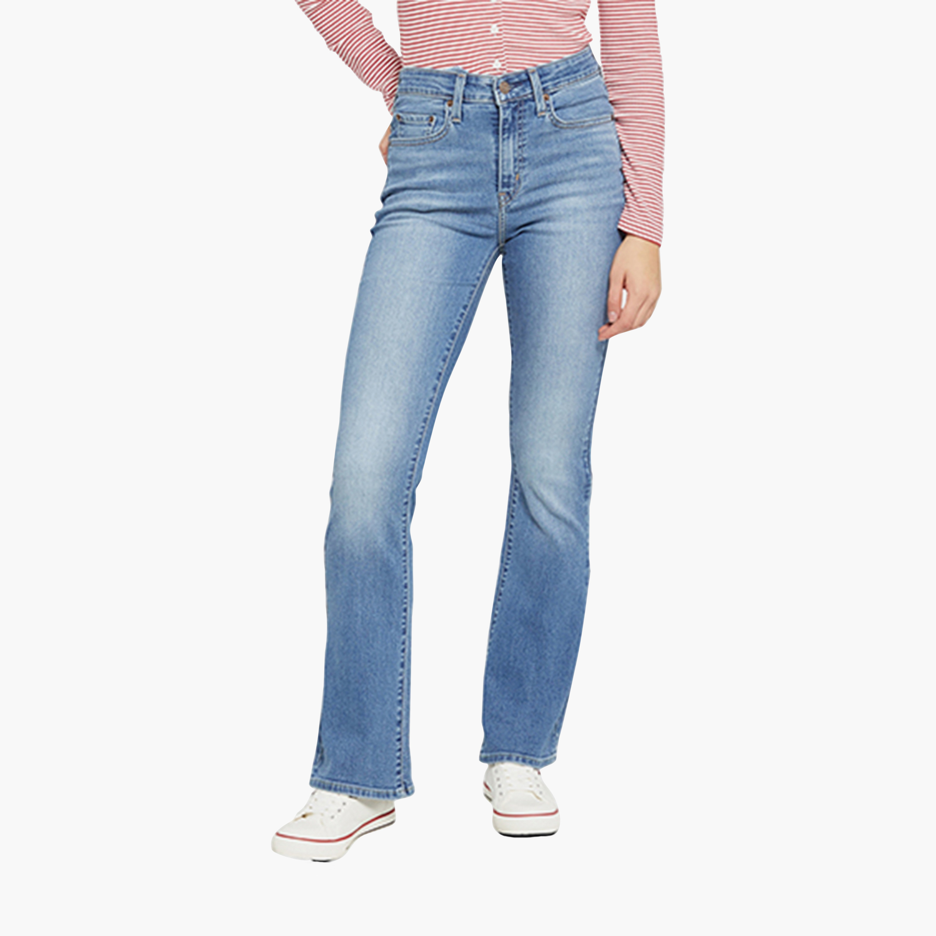 جينز حريمي 725 بقصة البوت كت مغسول باللون الأزرق مقاس 30 من ليفايس-women-clothing-bottoms-jeans-image-1