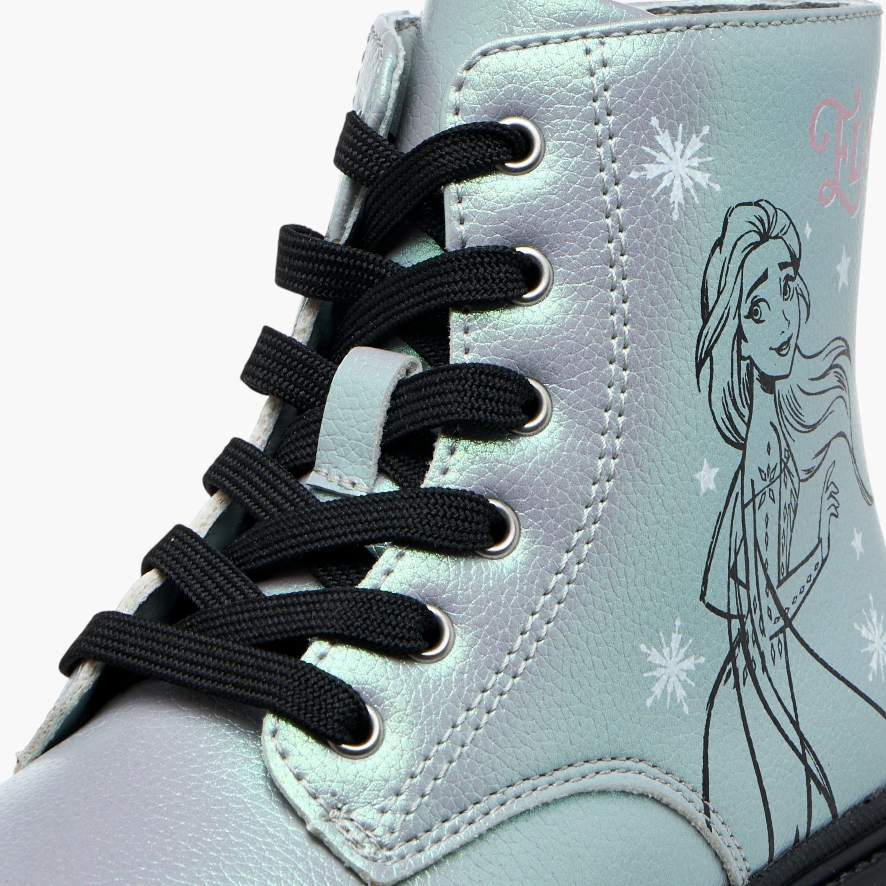 Disney Elsa Print Ankle Boots with Zip Closure and Pull Tabs-girls-shoes-boots-image-4