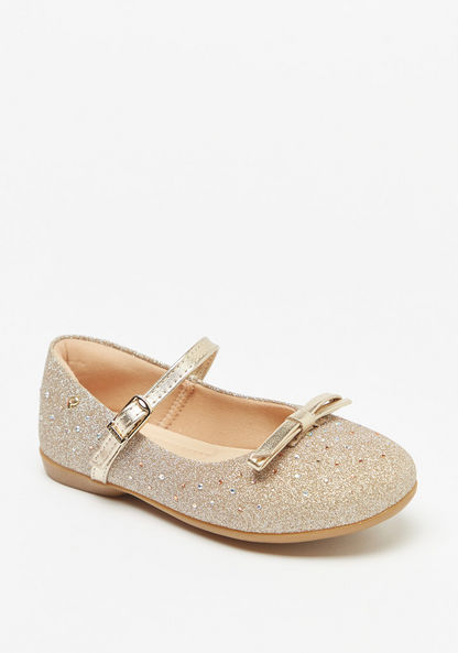 Pampili Glittery Mary Jane Shoes with Buckle Closure-Girl%27s Casual Shoes-image-0