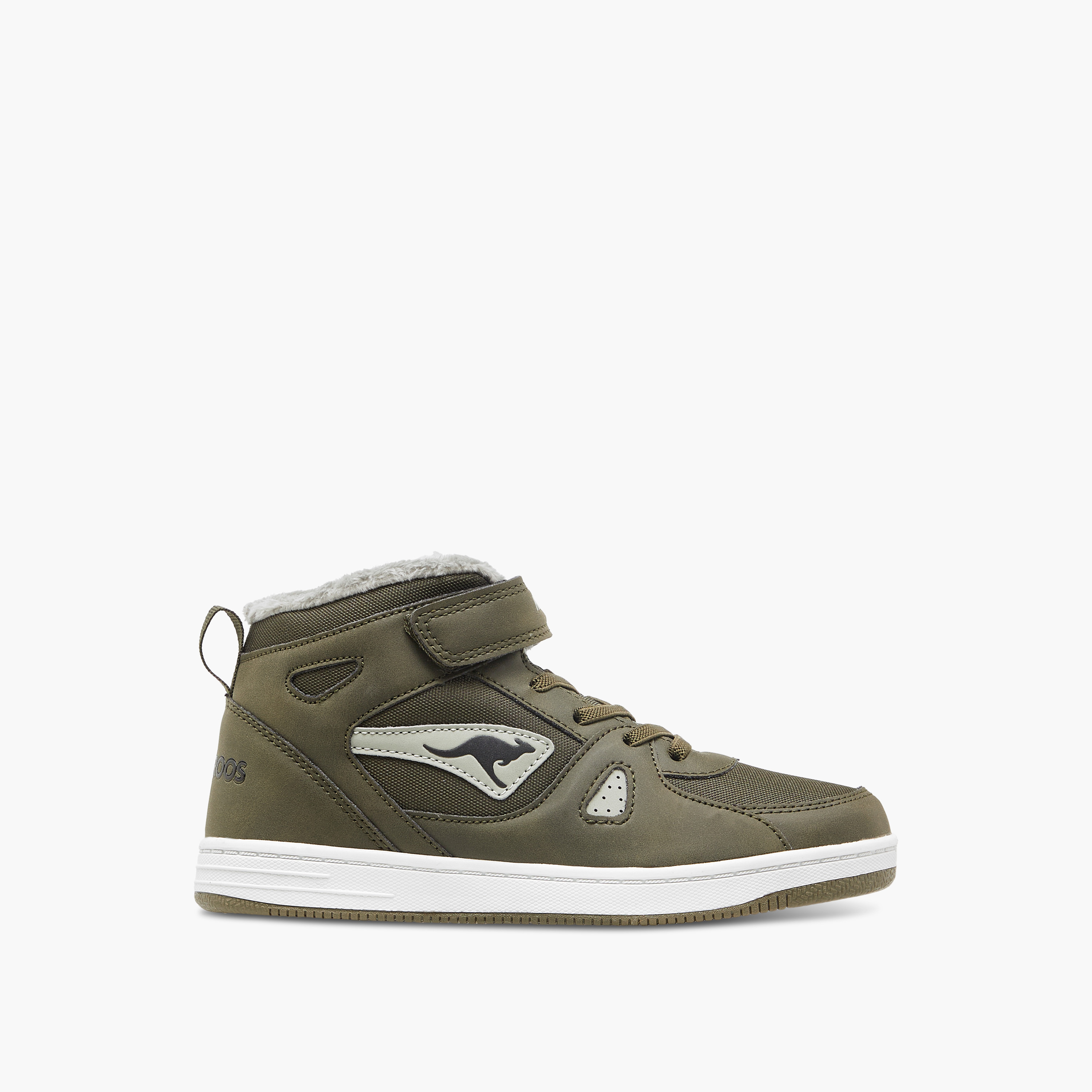 KangaROOS Boys' Panelled High Top Sneakers with Hook and Loop Closure-boys-shoes-sneakers-image-3