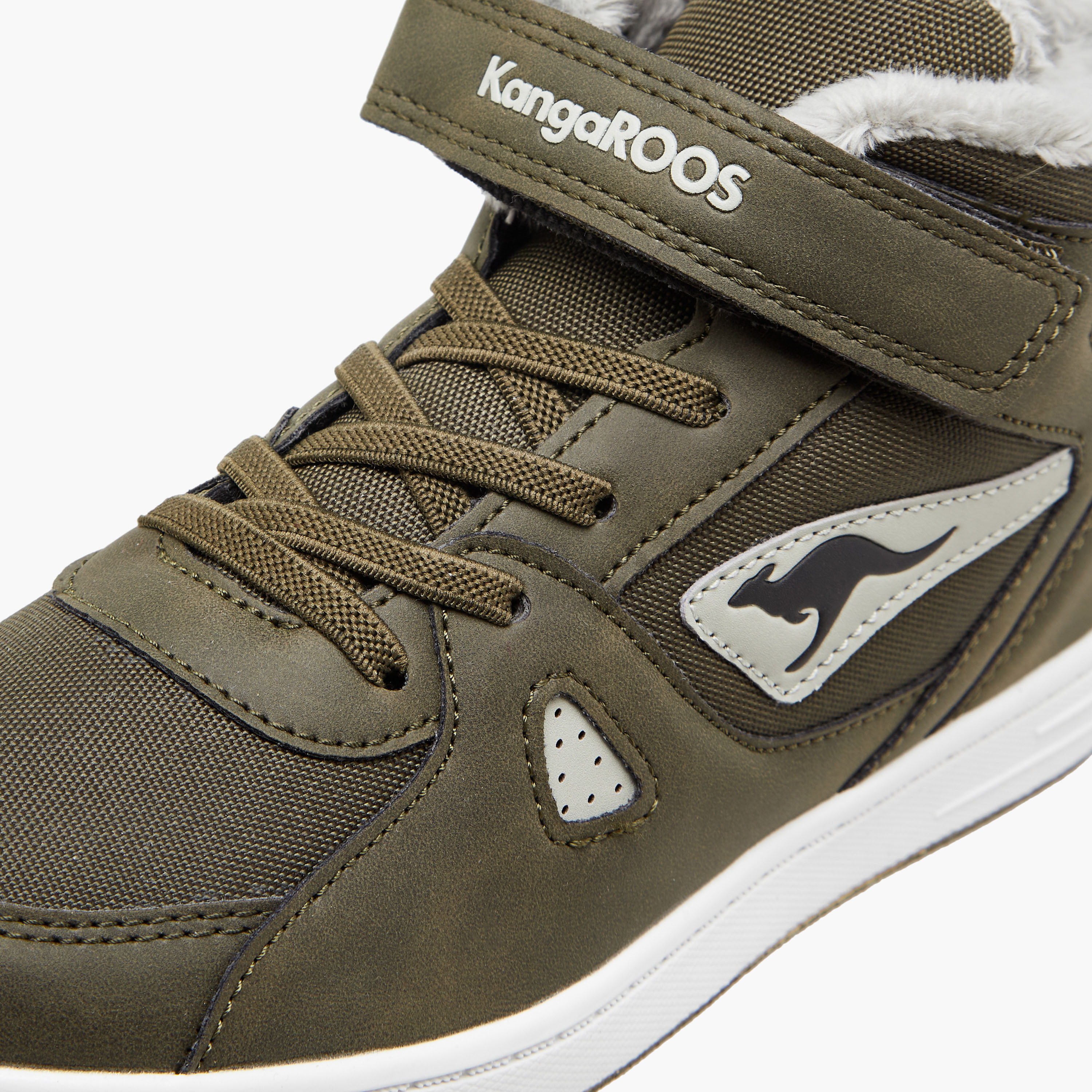 KangaROOS Boys' Panelled High Top Sneakers with Hook and Loop Closure-boys-shoes-sneakers-image-4