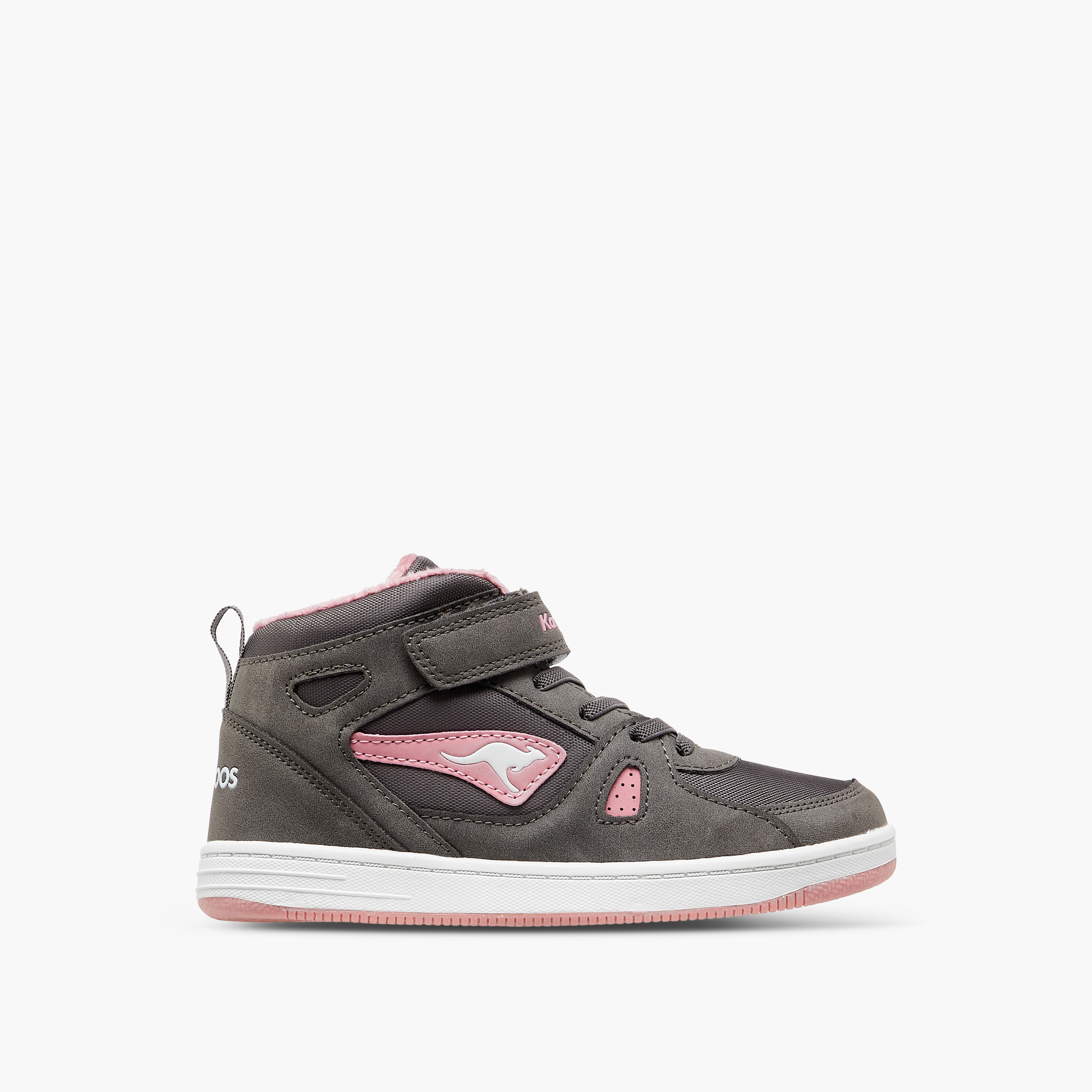 حذاء سنيكرز متعدد التصاميم برقبة عالية وشريط إغلاق لاصق للبنات من كانجاروز-girls-shoes-sneakers-image-3