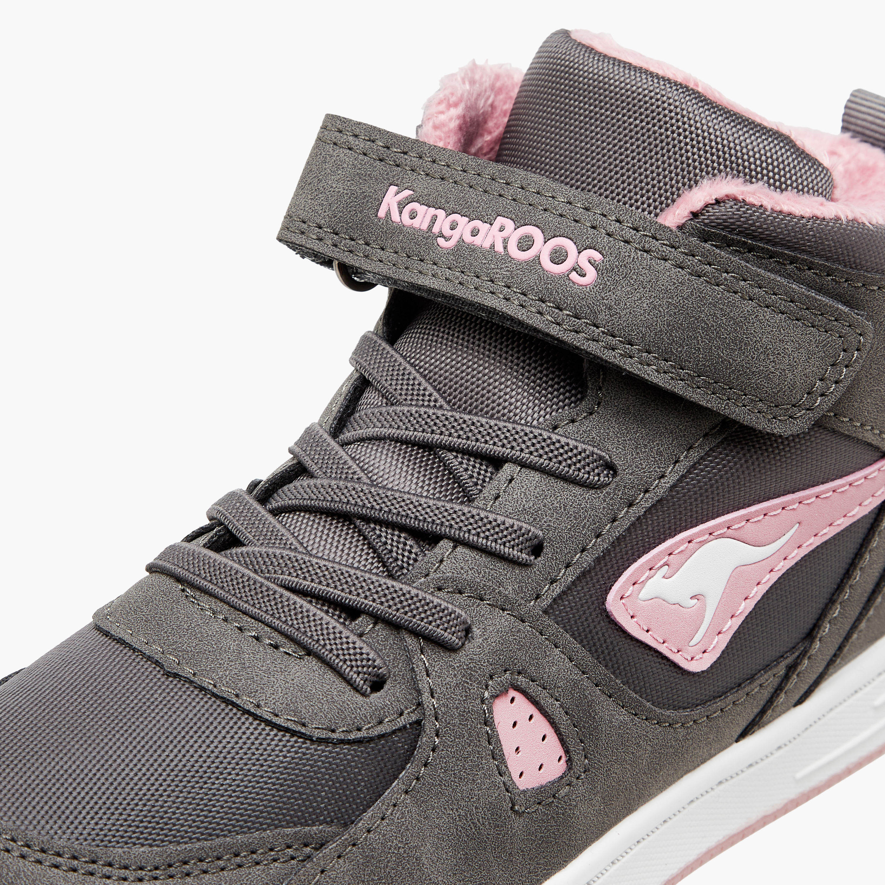 حذاء سنيكرز متعدد التصاميم برقبة عالية وشريط إغلاق لاصق للبنات من كانجاروز-girls-shoes-sneakers-image-4