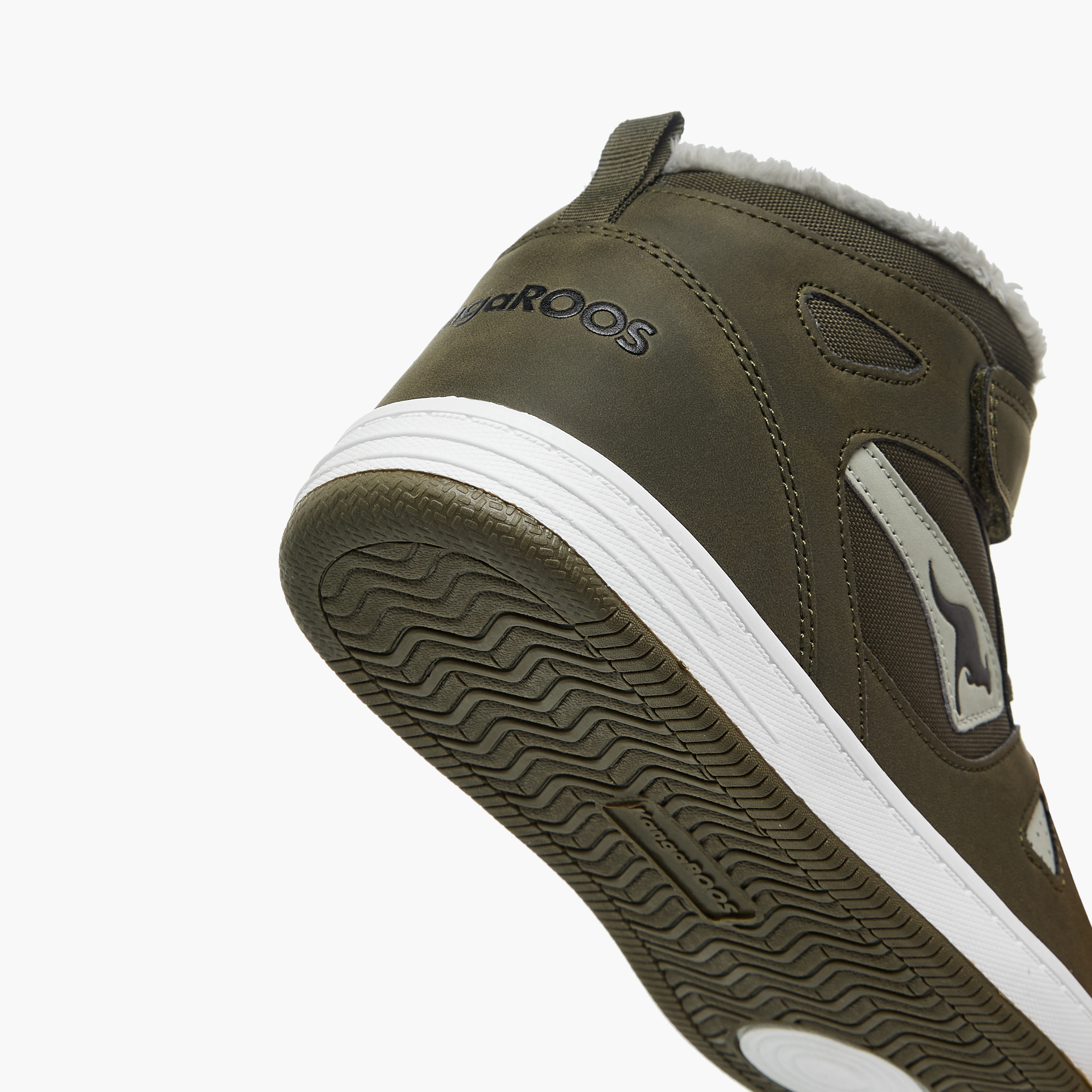 KangaROOS Women's Panelled High Top Sneakers with Hook and Loop Closure-women-shoes-sneakers-image-5