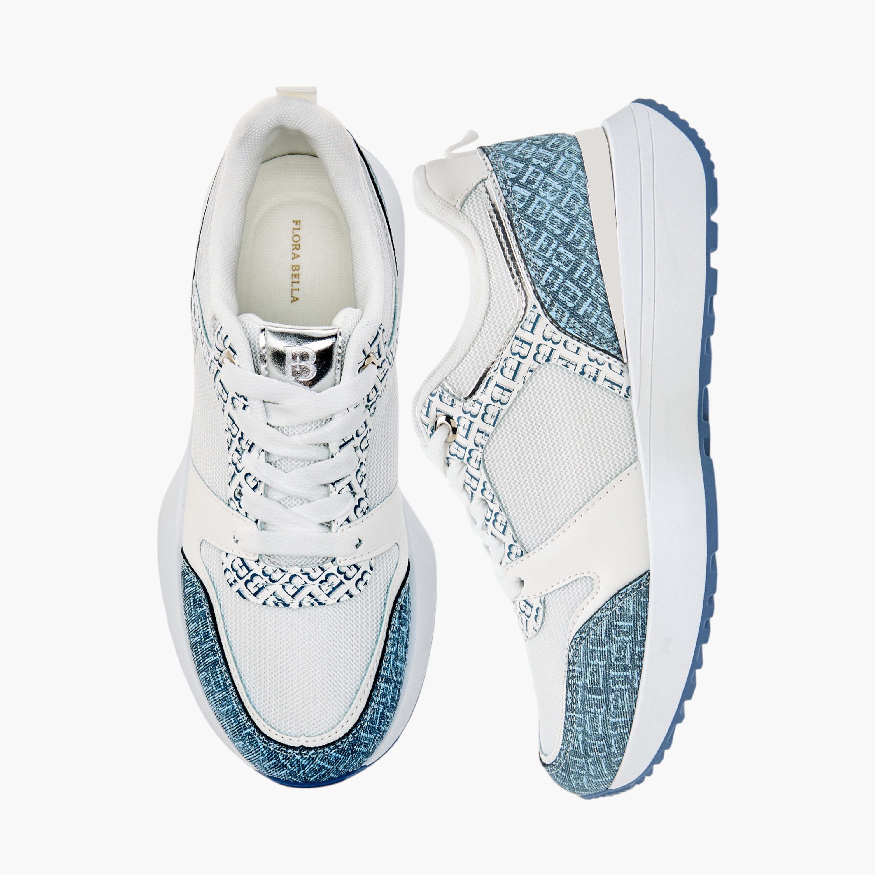 Flora Bella Monogram Print Sneakers with Lace-Up Closure-women-shoes-sneakers-image-1