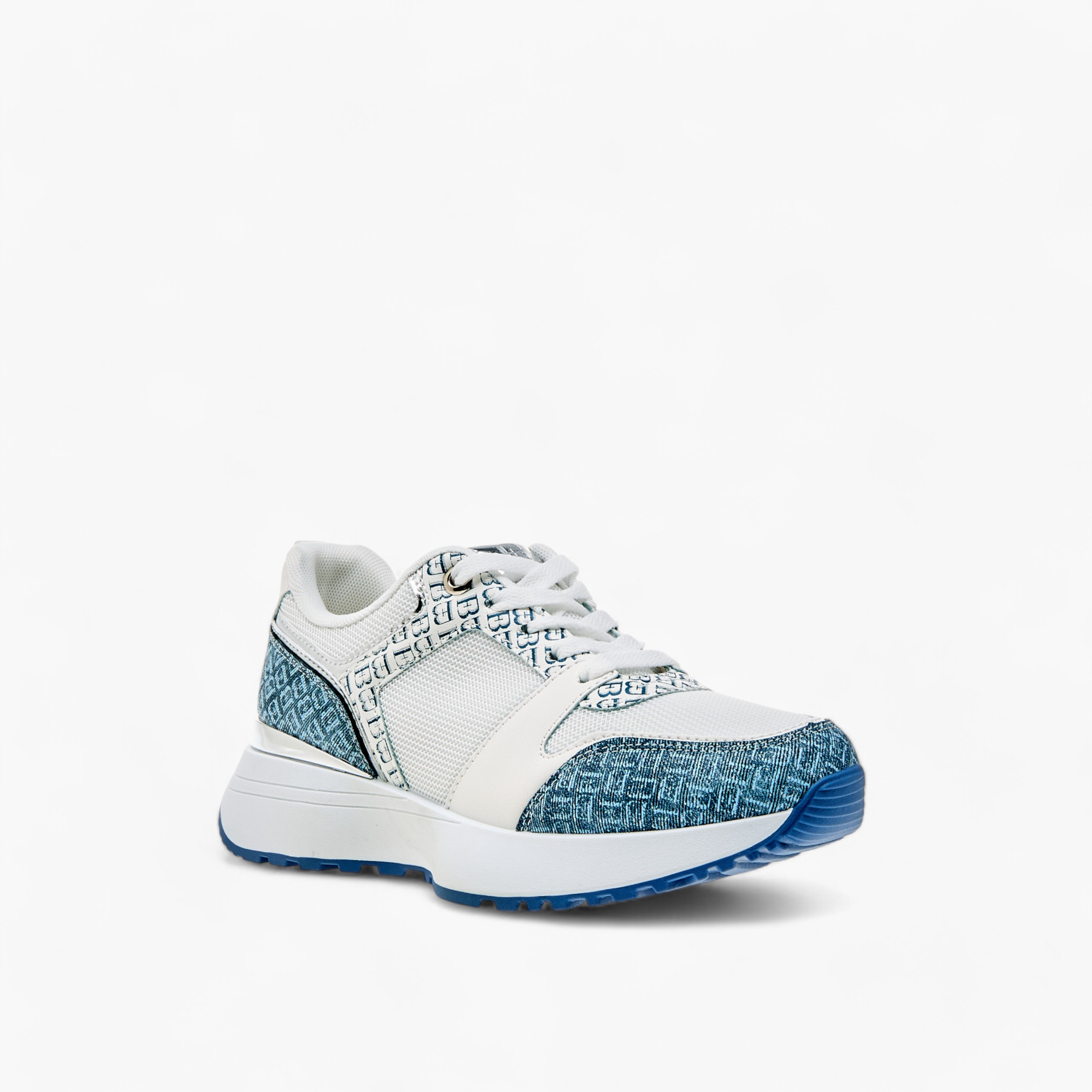 Flora Bella Monogram Print Sneakers with Lace-Up Closure-women-shoes-sneakers-image-2