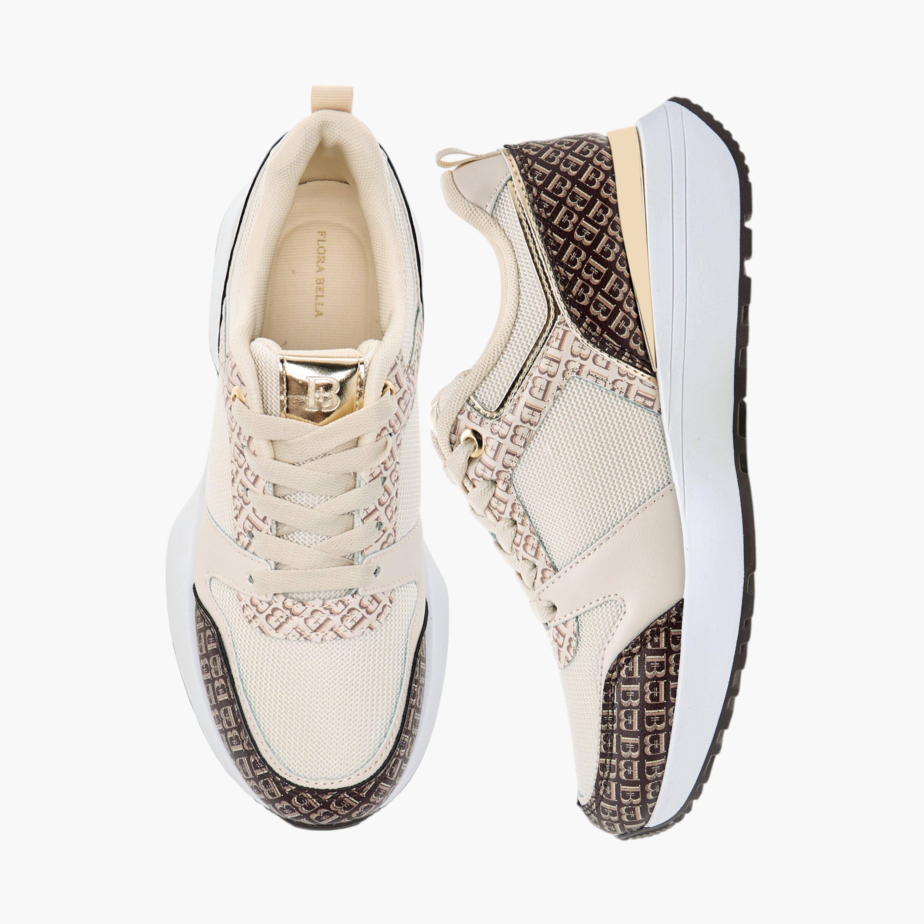 Flora Bella Monogram Print Sneakers with Lace-Up Closure-women-shoes-sneakers-image-1