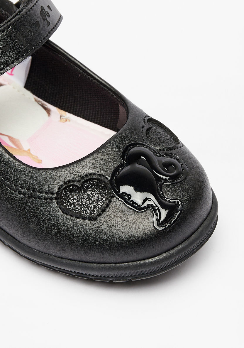 Barbie Applique Detail Mary Jane Shoes with Hook and Loop Closure-Girl%27s Casual Shoes-image-4