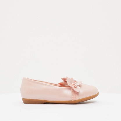 Pampili Slip-On Ballerinas with Floral Appliques-Baby Girl%27s Shoes-image-0