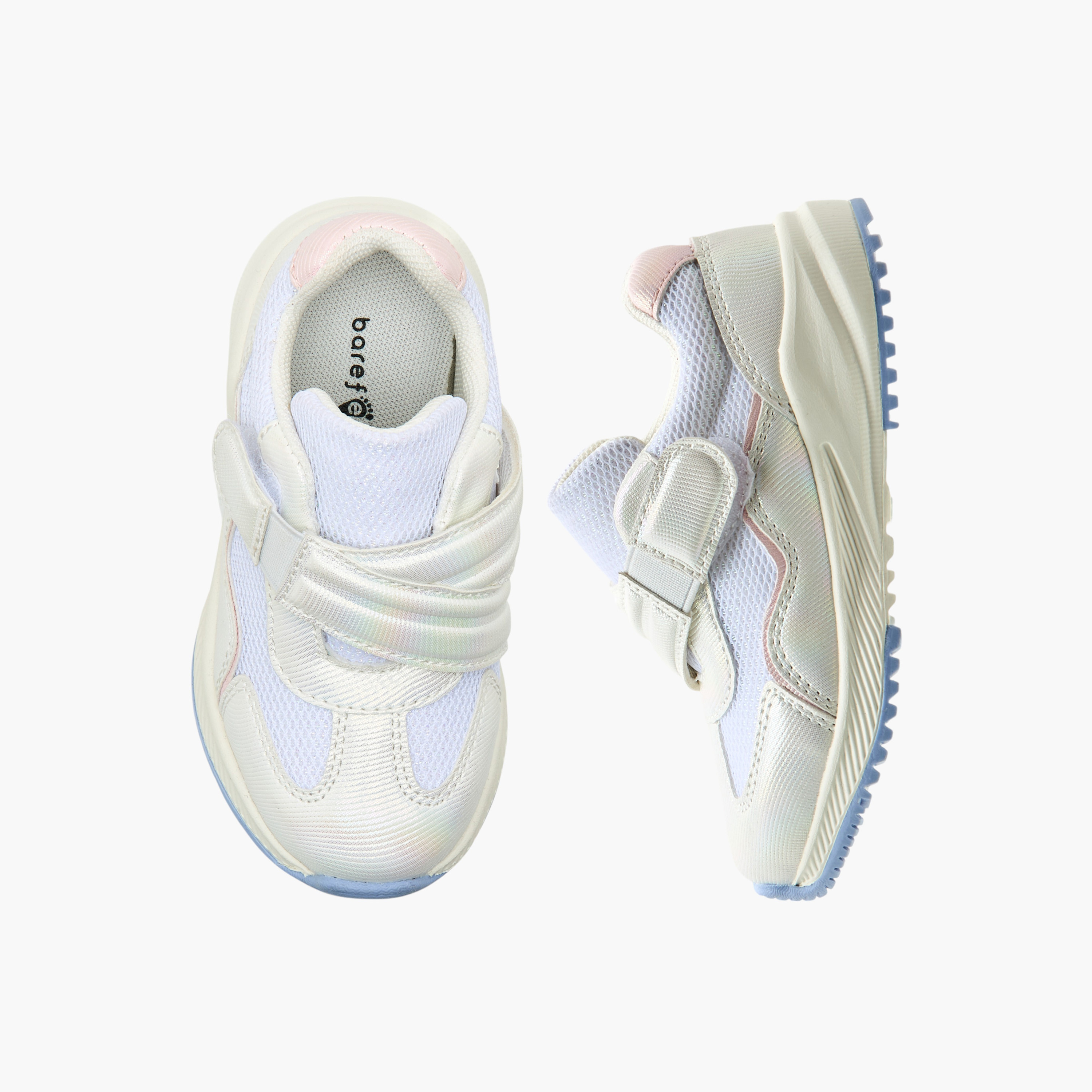 Barefeet Panelled Sneakers with Hook and Loop Closure-girls-shoes-sneakers-image-1