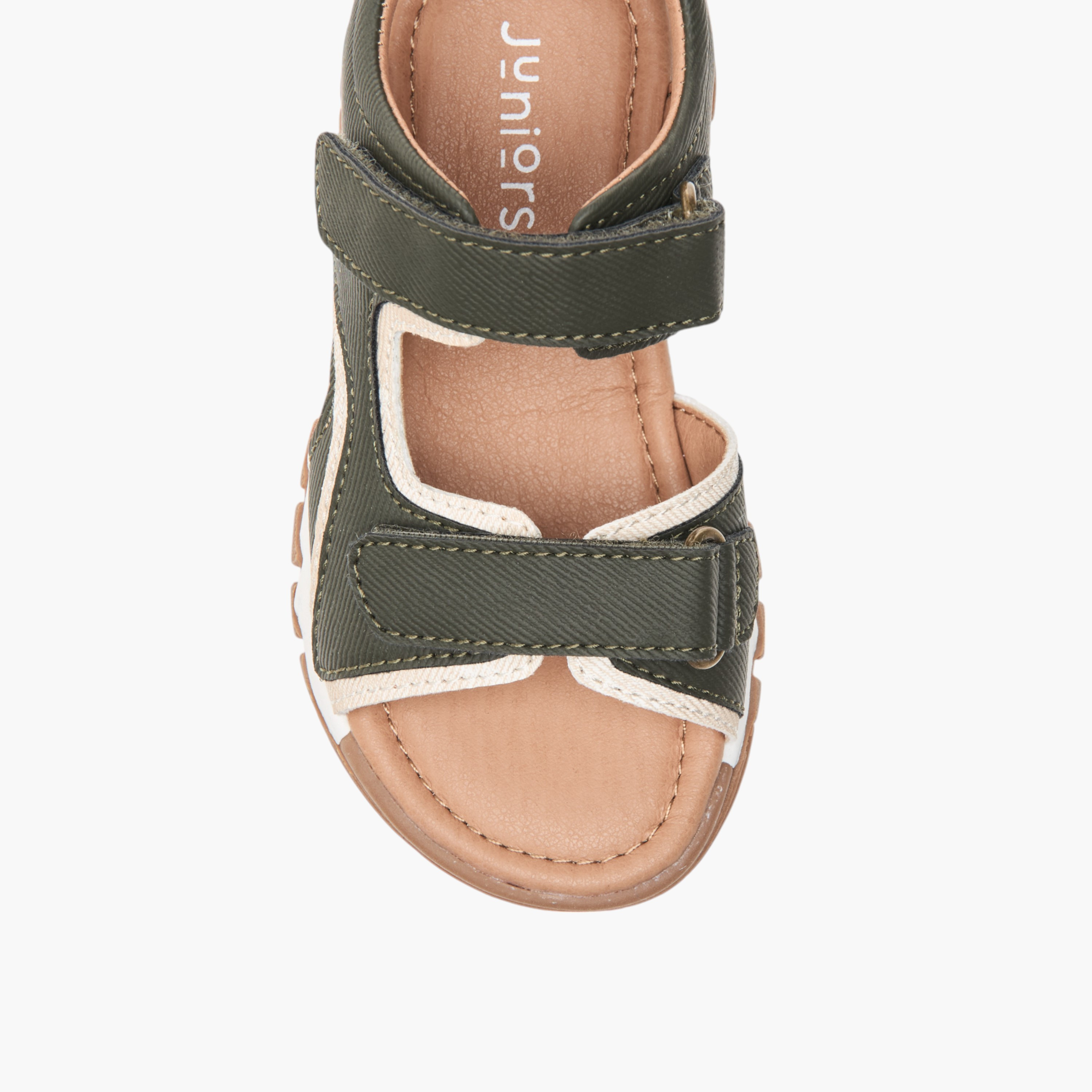 حذاء خفيف بتفاصيل ستيتش بشريط إغلاق لاصق من جونيورز-boys-shoes-sandals-image-3
