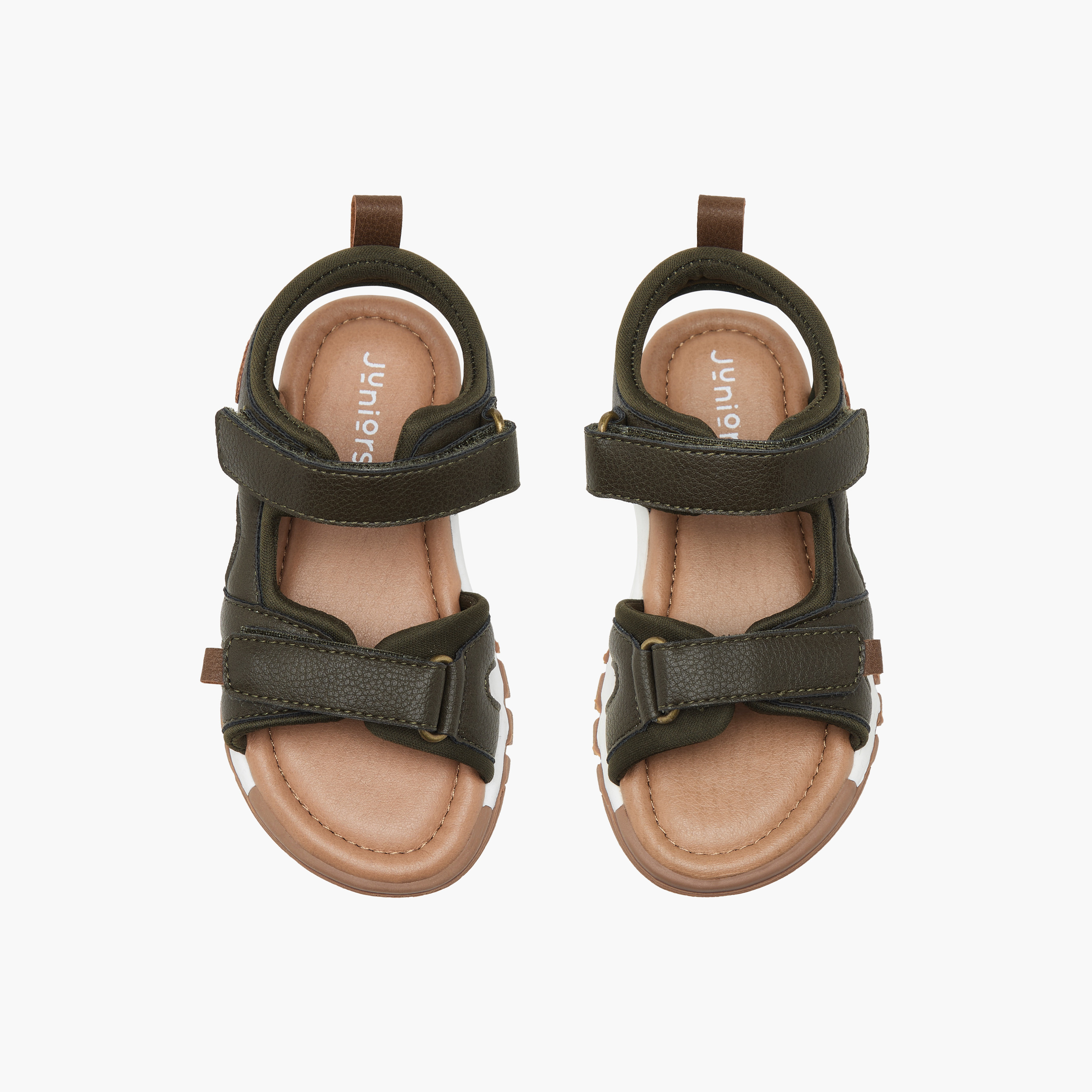 Juniors Textured Floaters with Hook and Loop Closure-baby-boys-shoes-sandals-image-1