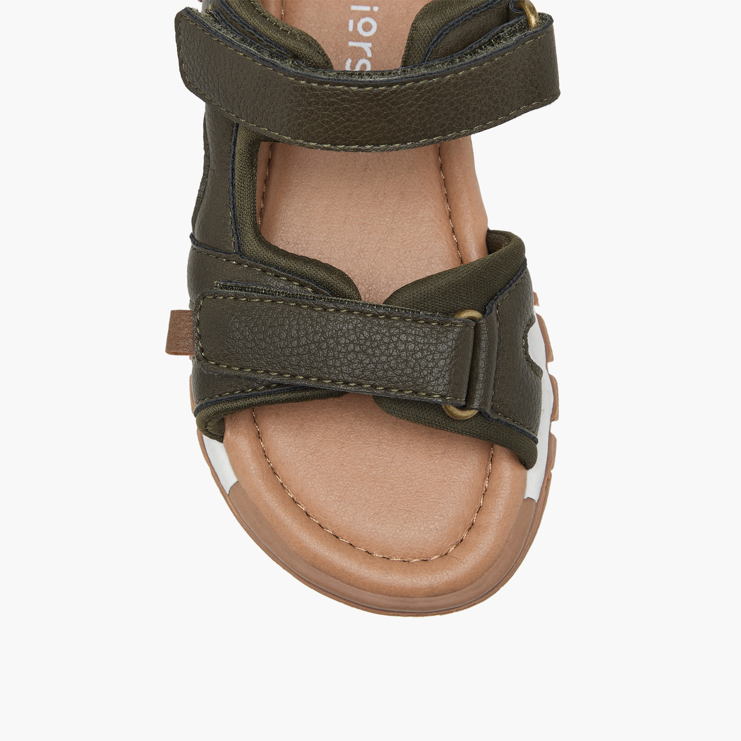 Juniors Textured Floaters with Hook and Loop Closure-baby-boys-shoes-sandals-image-2