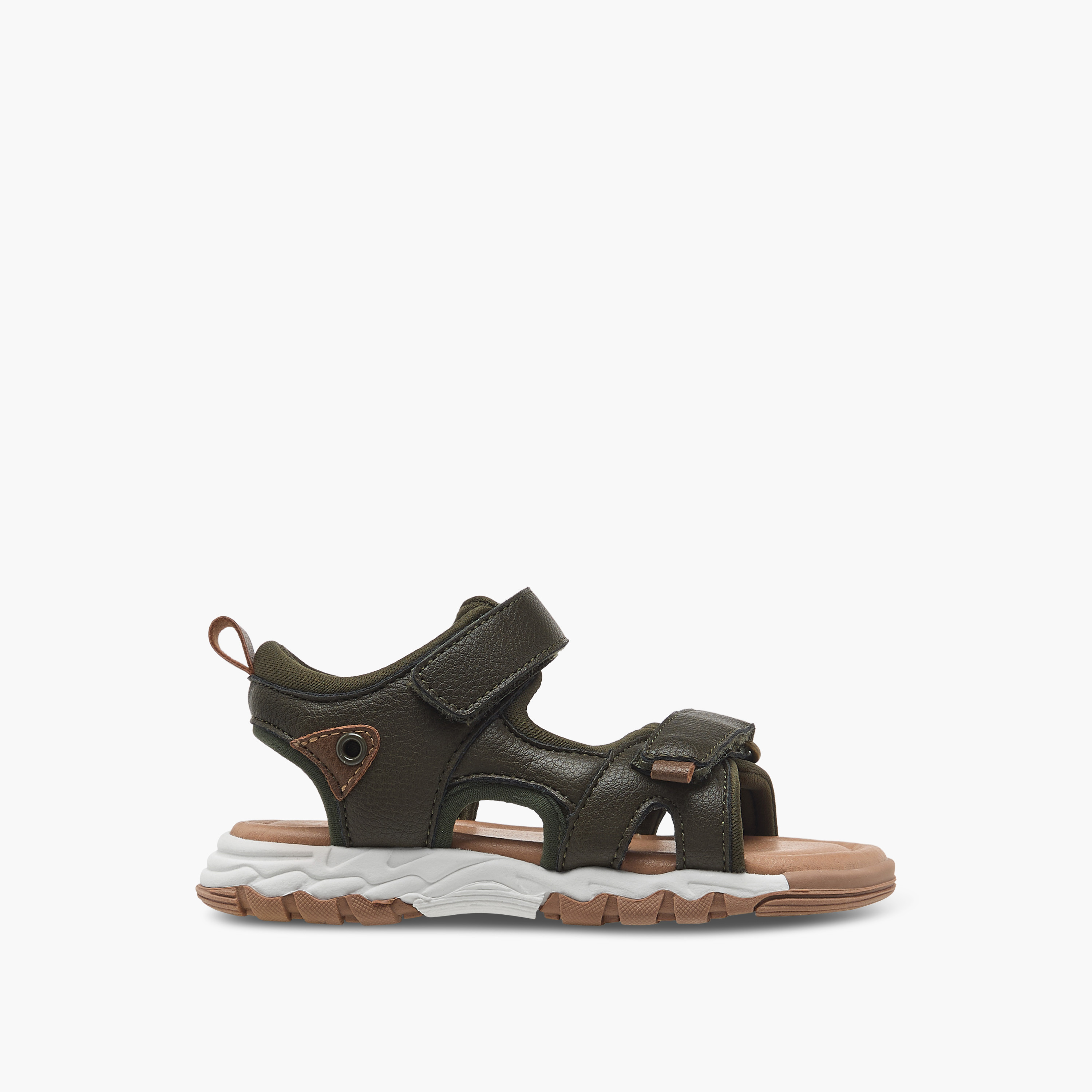 Juniors Textured Floaters with Hook and Loop Closure-baby-boys-shoes-sandals-image-3