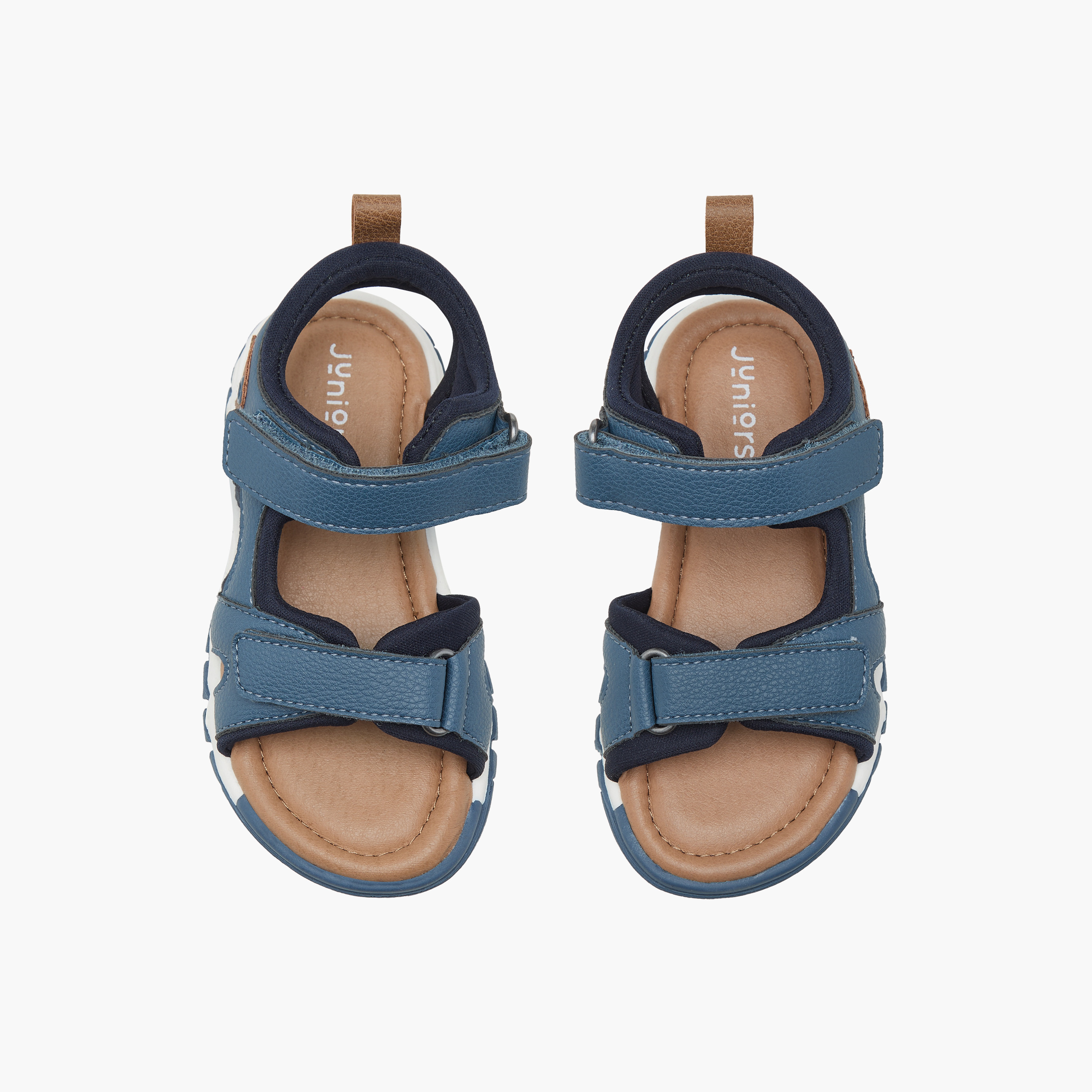 Juniors Textured Floaters with Hook and Loop Closure-baby-boys-shoes-sandals-image-1