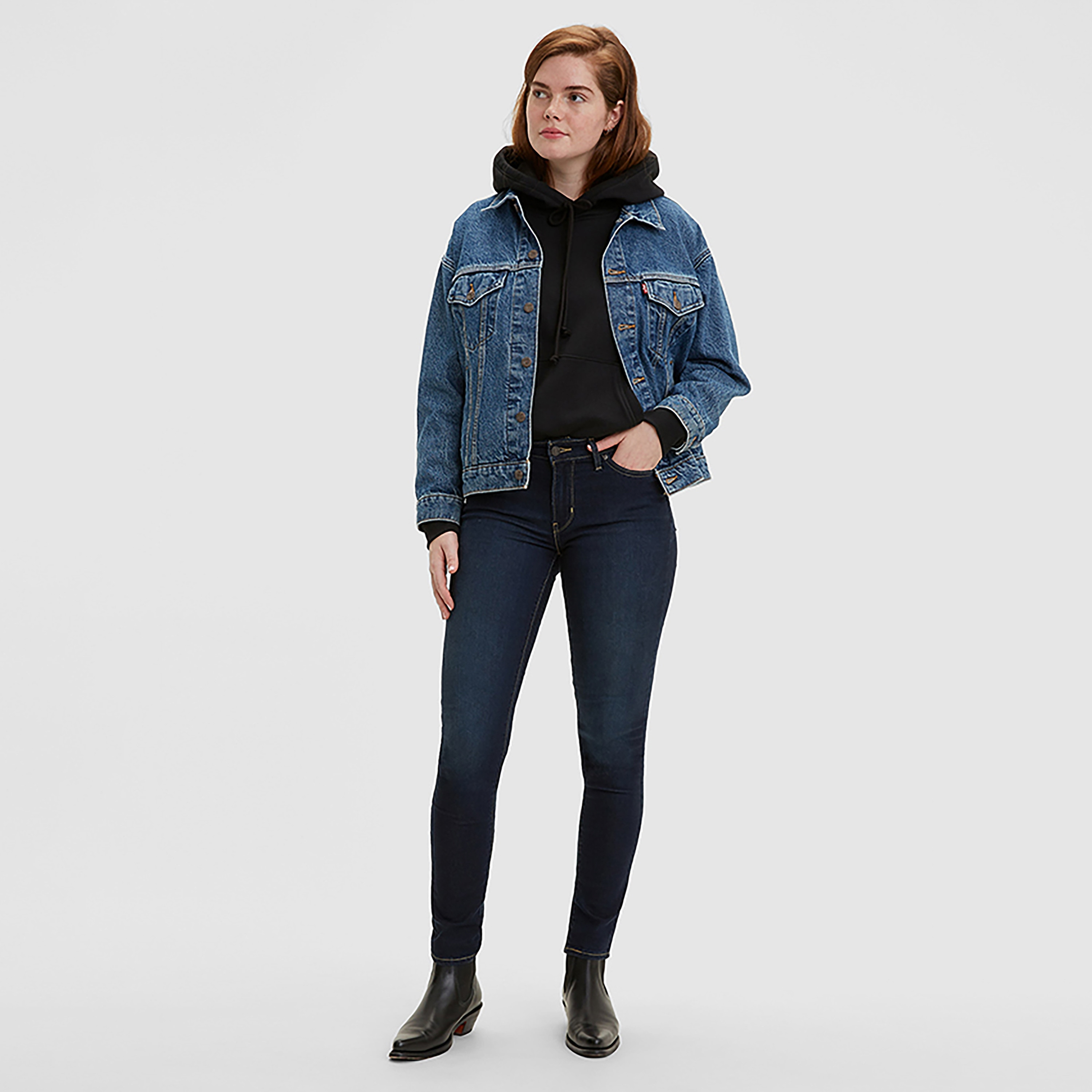Levi's 711 Skinny Fit Blue Plain Women's Jeans-women-clothing-bottoms-jeans-image-2