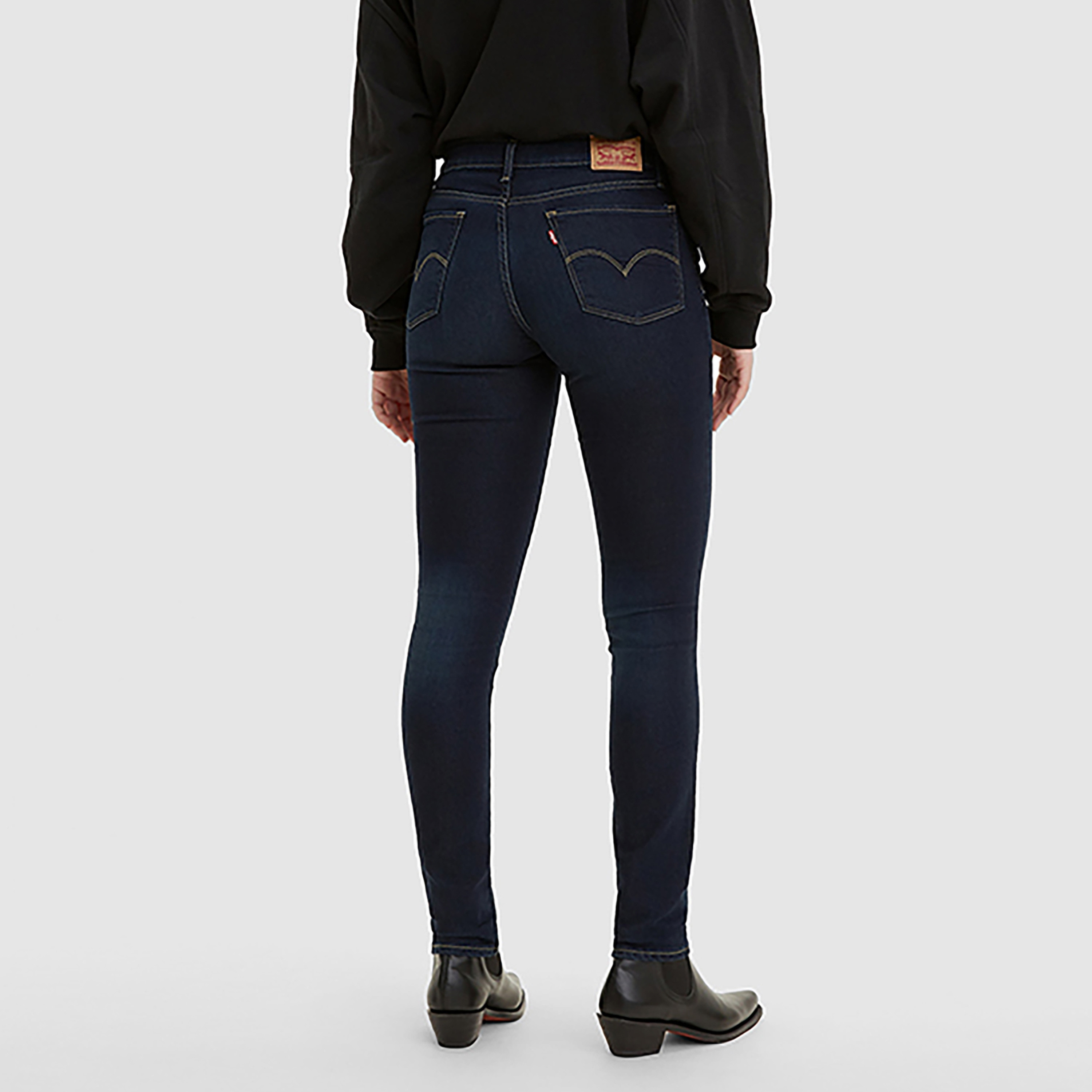 Levi's 711 Skinny Fit Blue Plain Women's Jeans-women-clothing-bottoms-jeans-image-3