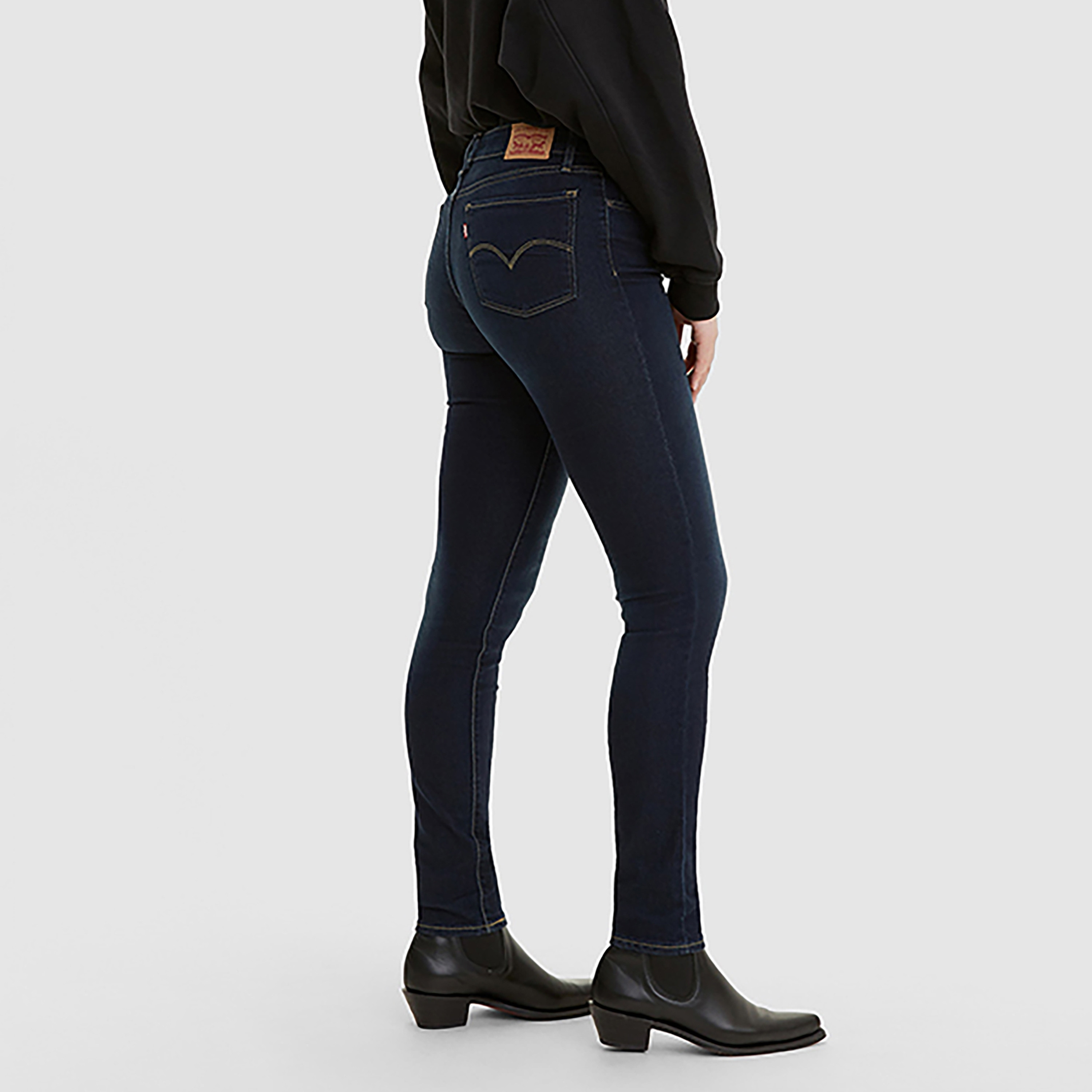 Levi's 711 Skinny Fit Blue Plain Women's Jeans-women-clothing-bottoms-jeans-image-4