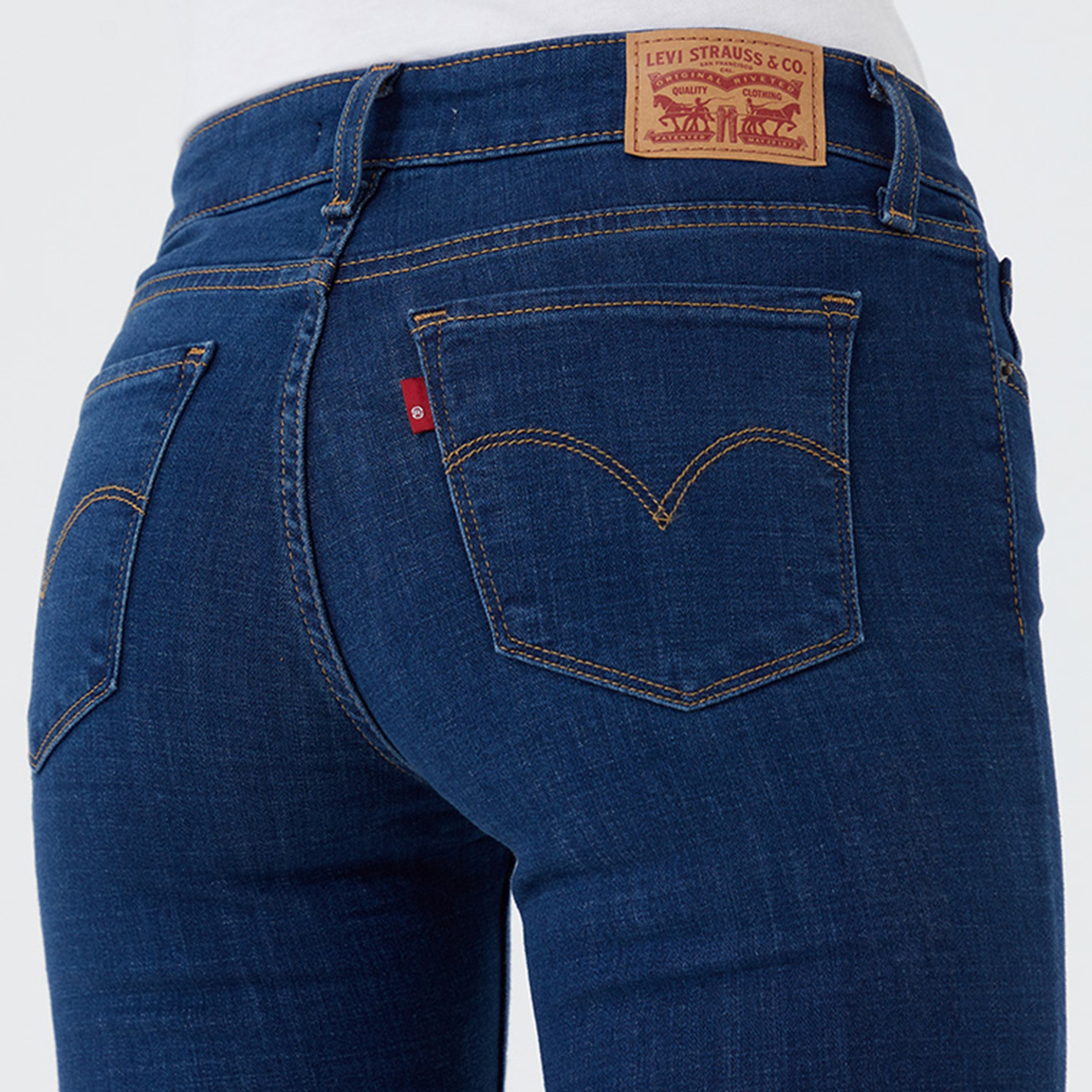 Levi's 711 Skinny Fit Blue Plain Women's Jeans-women-clothing-bottoms-jeans-image-3