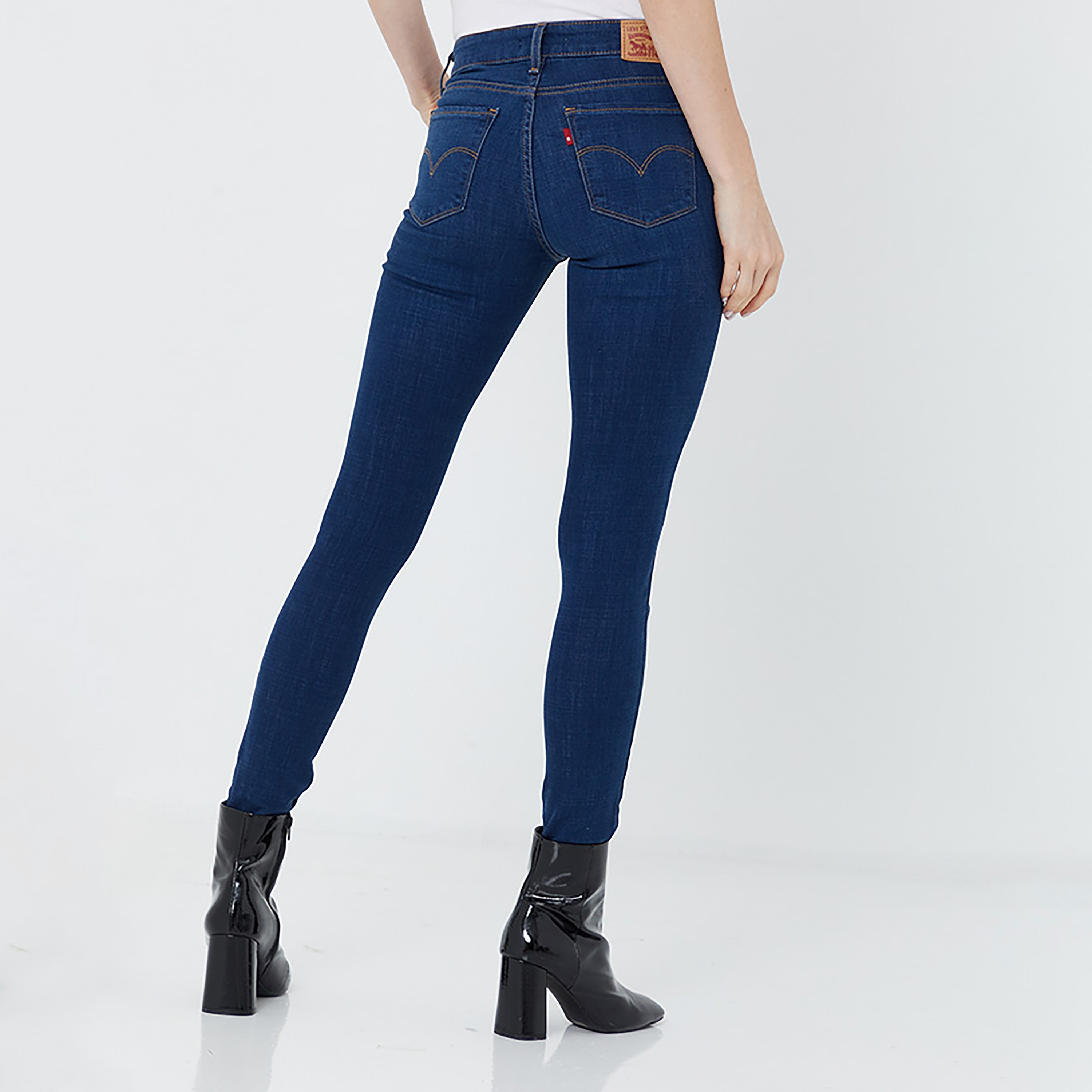 Levi's 711 Skinny Fit Blue Plain Women's Jeans-women-clothing-bottoms-jeans-image-4