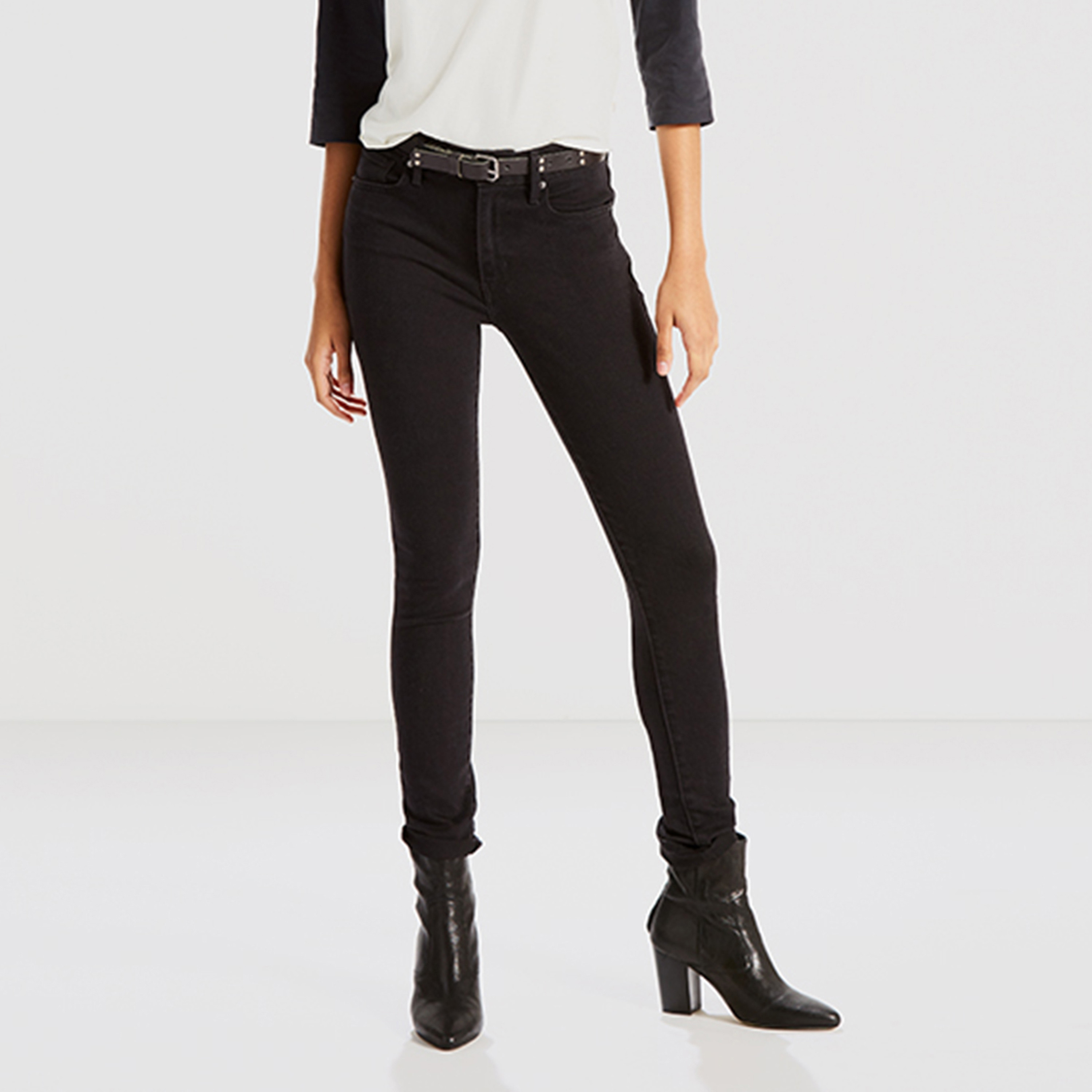 ليفايز - بنطال جينز خصر مرتفع تصميم سكيني - أسود-women-clothing-bottoms-jeans-image-1
