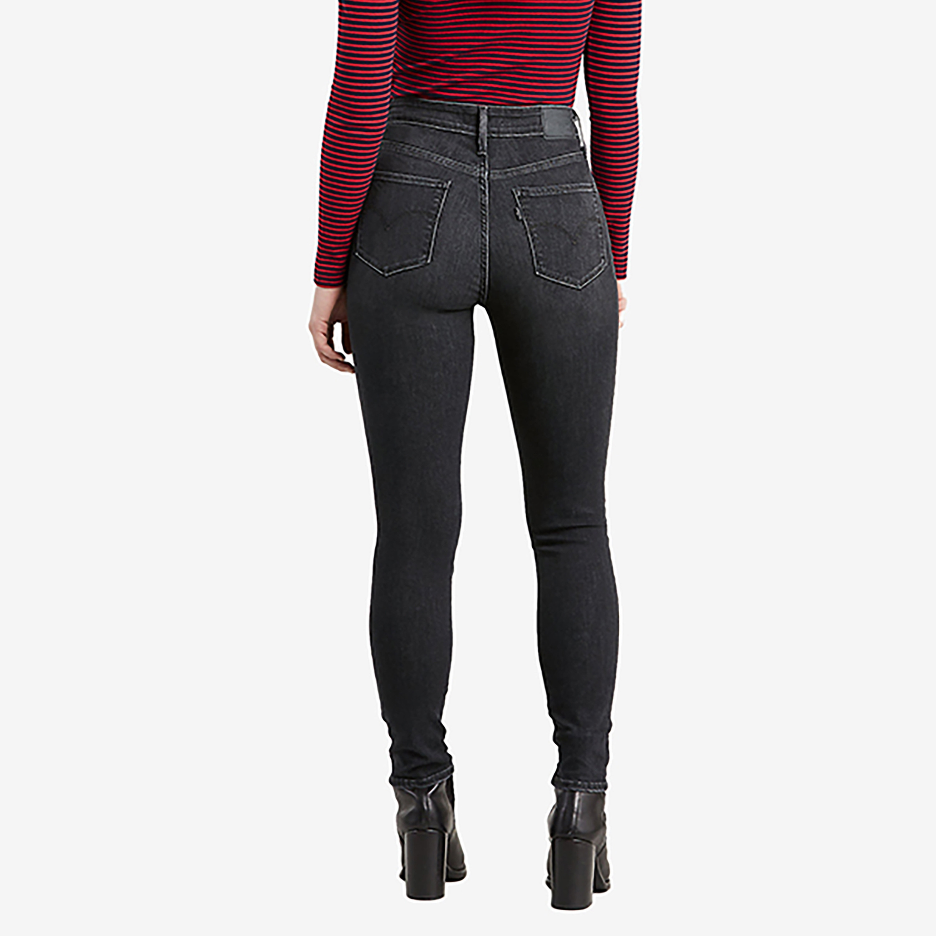 بنطال جينز نسائي أسود سادة مقاس 721 من Levi's-women-clothing-bottoms-jeans-image-3