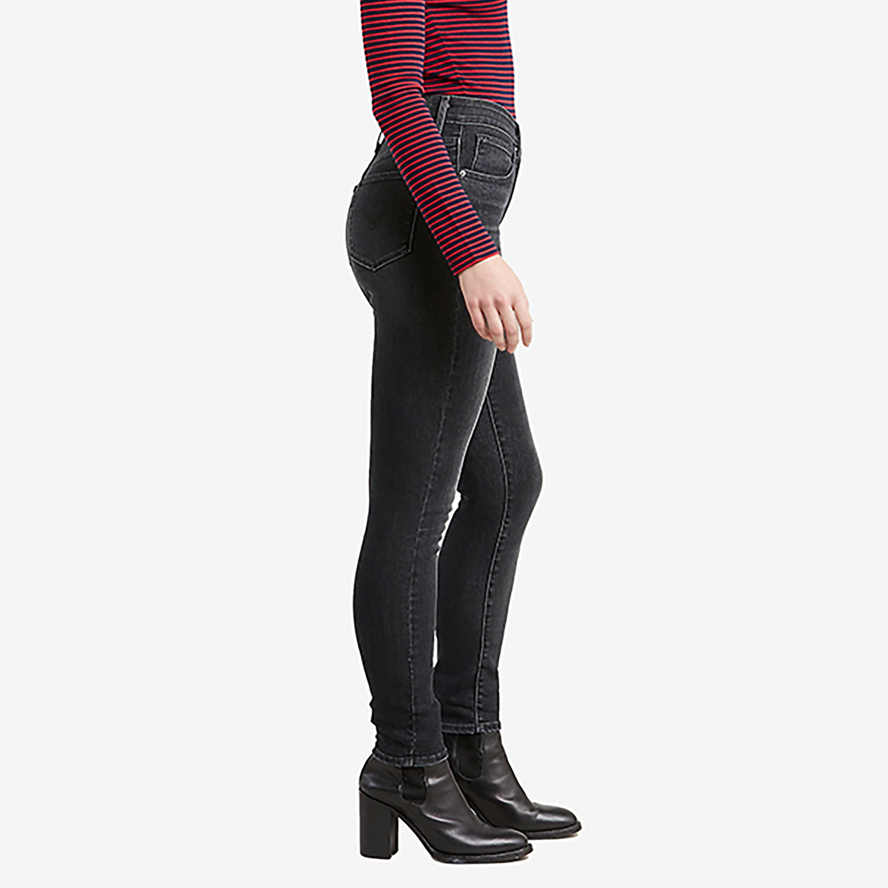 بنطال جينز نسائي أسود سادة مقاس 721 من Levi's-women-clothing-bottoms-jeans-image-4