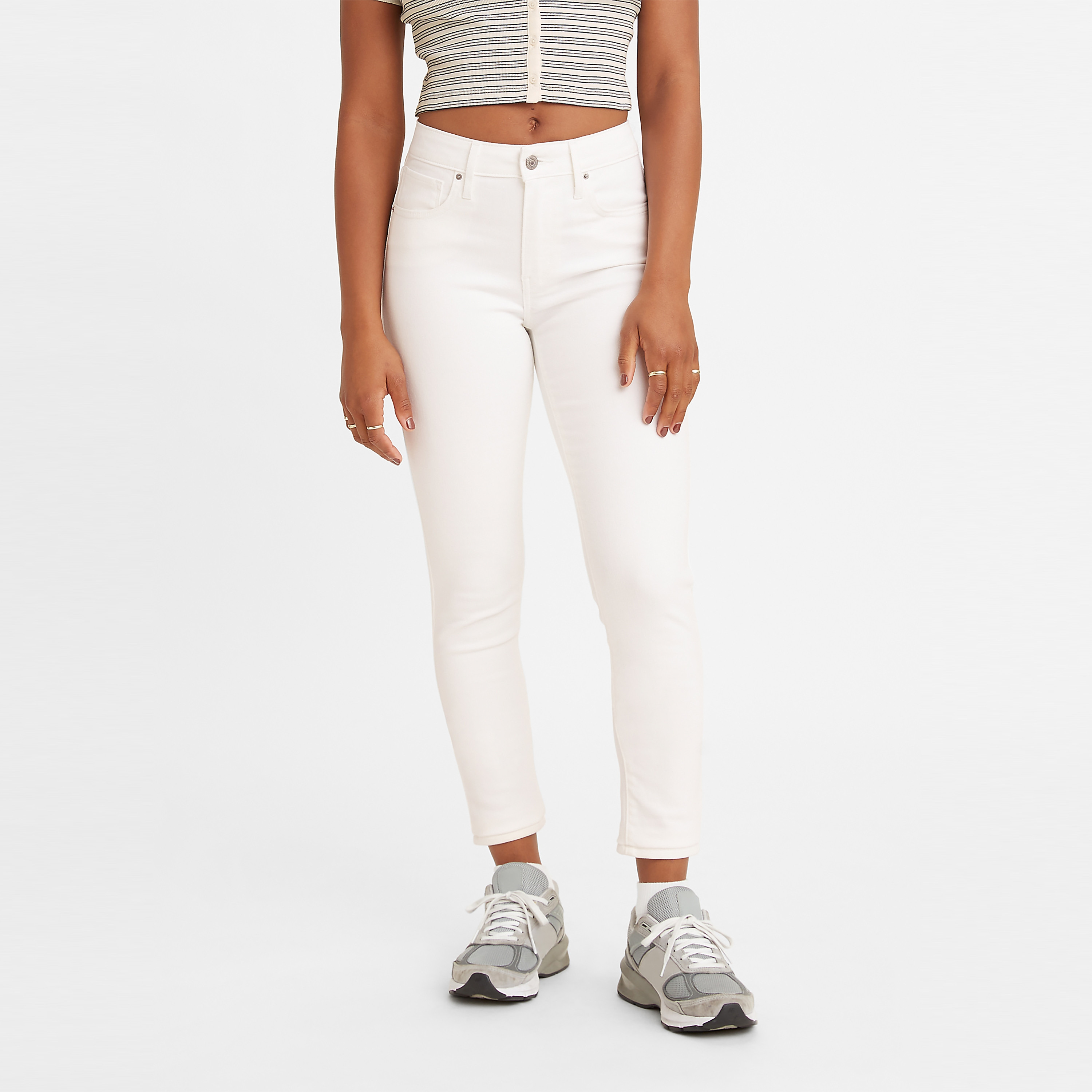  جينز نسائي 721 بقصة ضيقة أبيض بخمسة جيوب من ليفايس-women-clothing-bottoms-jeans-image-1