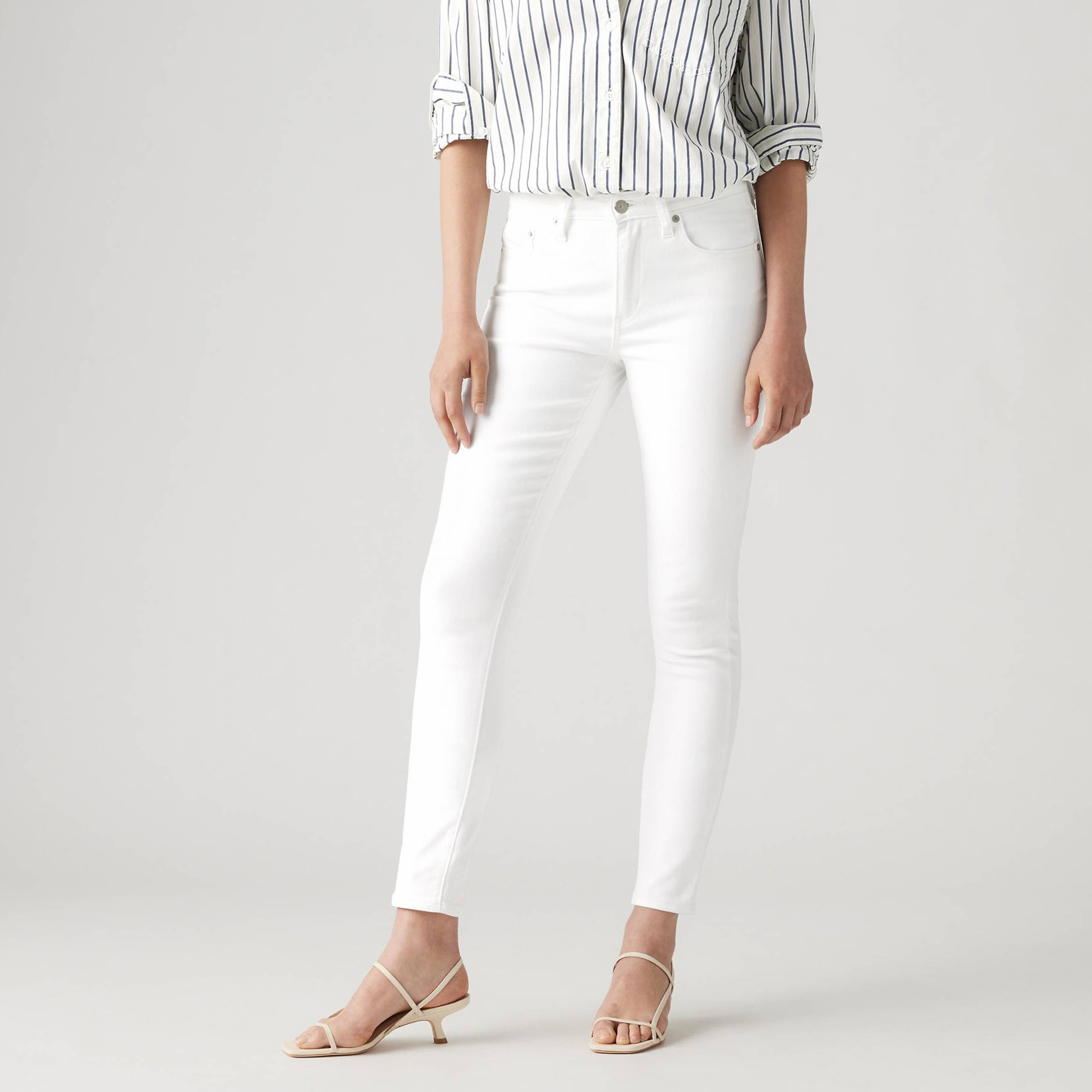  جينز نسائي 721 بقصة ضيقة أبيض بخمسة جيوب من ليفايس-women-clothing-bottoms-jeans-image-1
