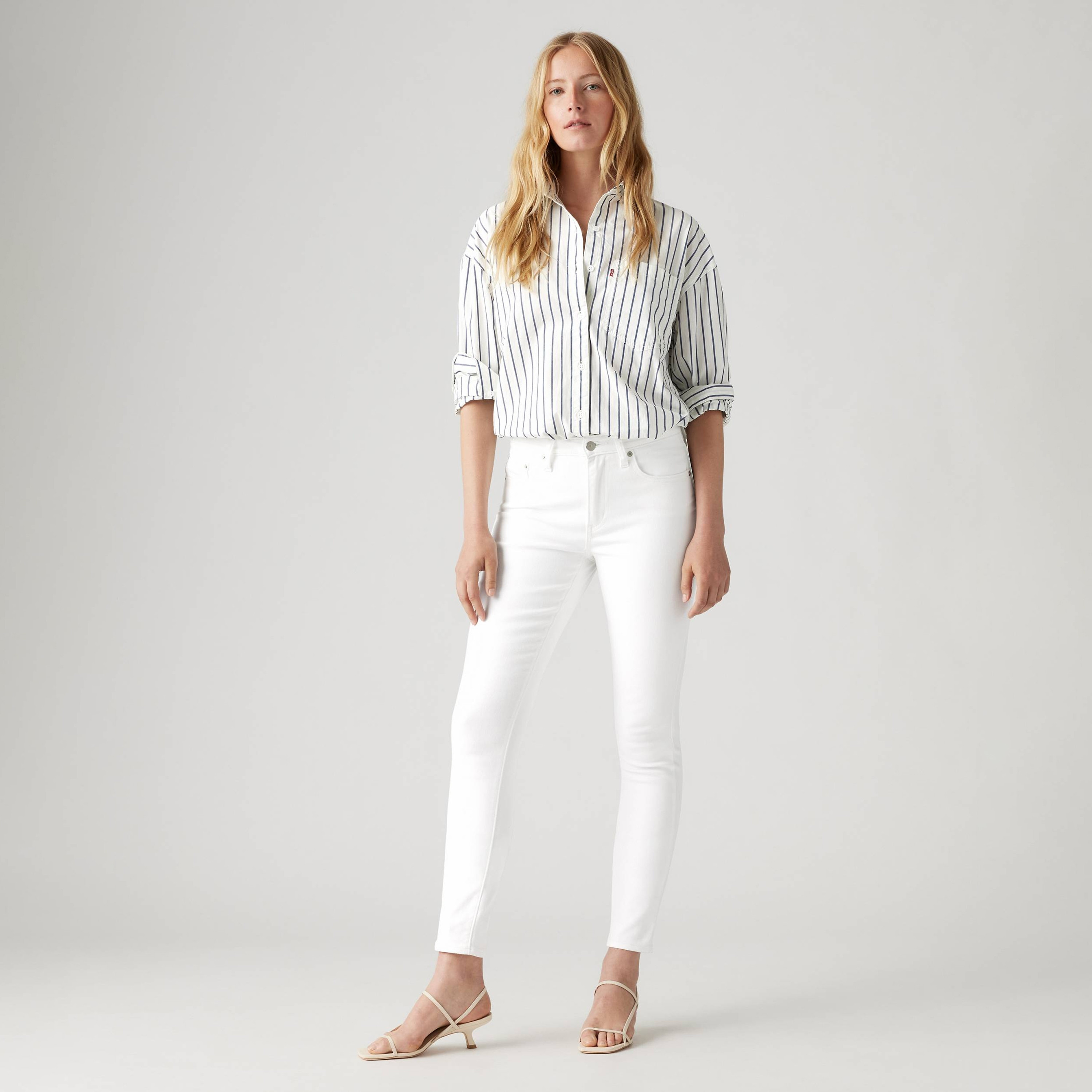  جينز نسائي 721 بقصة ضيقة أبيض بخمسة جيوب من ليفايس-women-clothing-bottoms-jeans-image-2