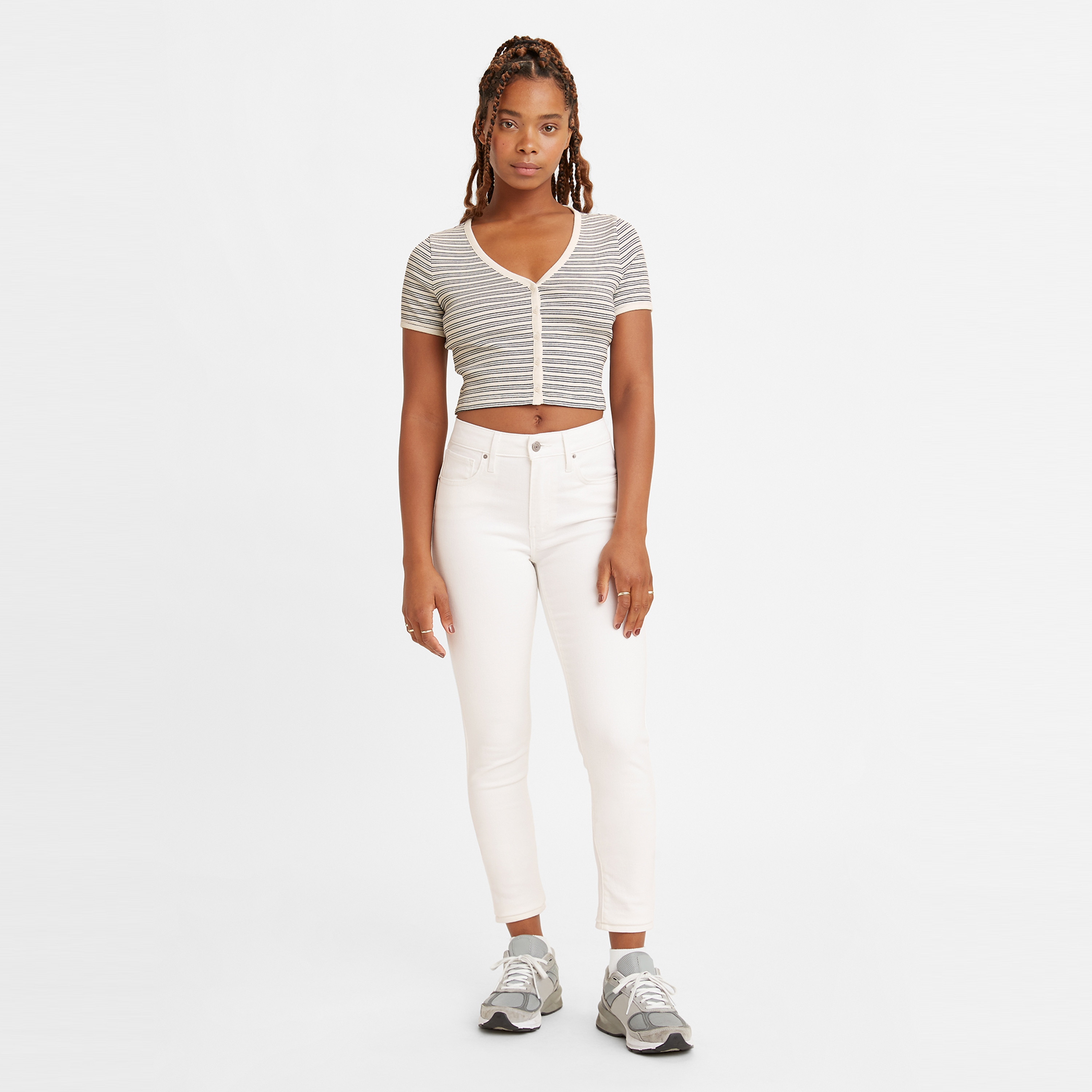  جينز نسائي 721 بقصة ضيقة أبيض بخمسة جيوب من ليفايس-women-clothing-bottoms-jeans-image-4