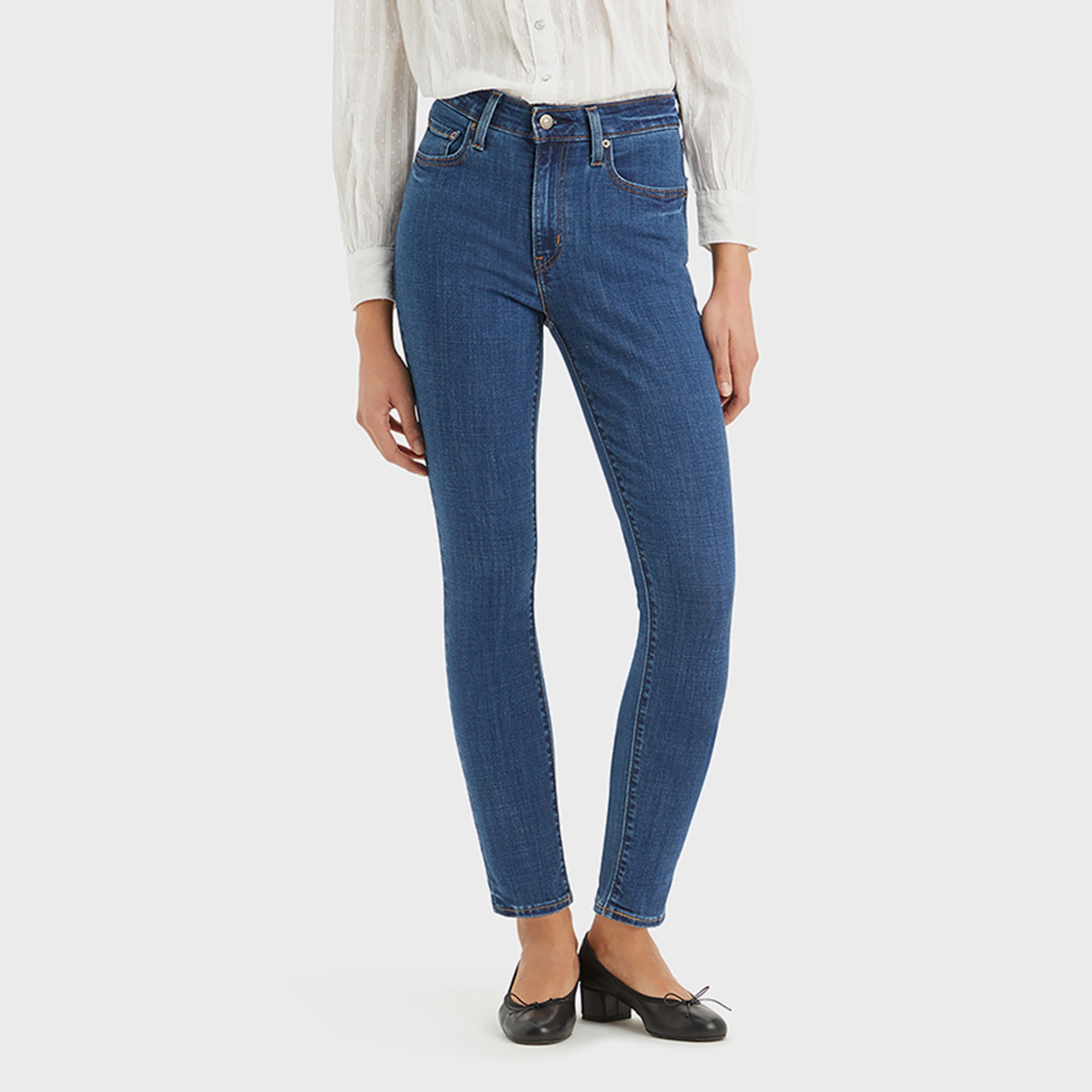  جينز نسائي 721 بقصة ضيقة بخمسة جيوب باللون الأزرق من ليفايس-women-clothing-bottoms-jeans-image-1