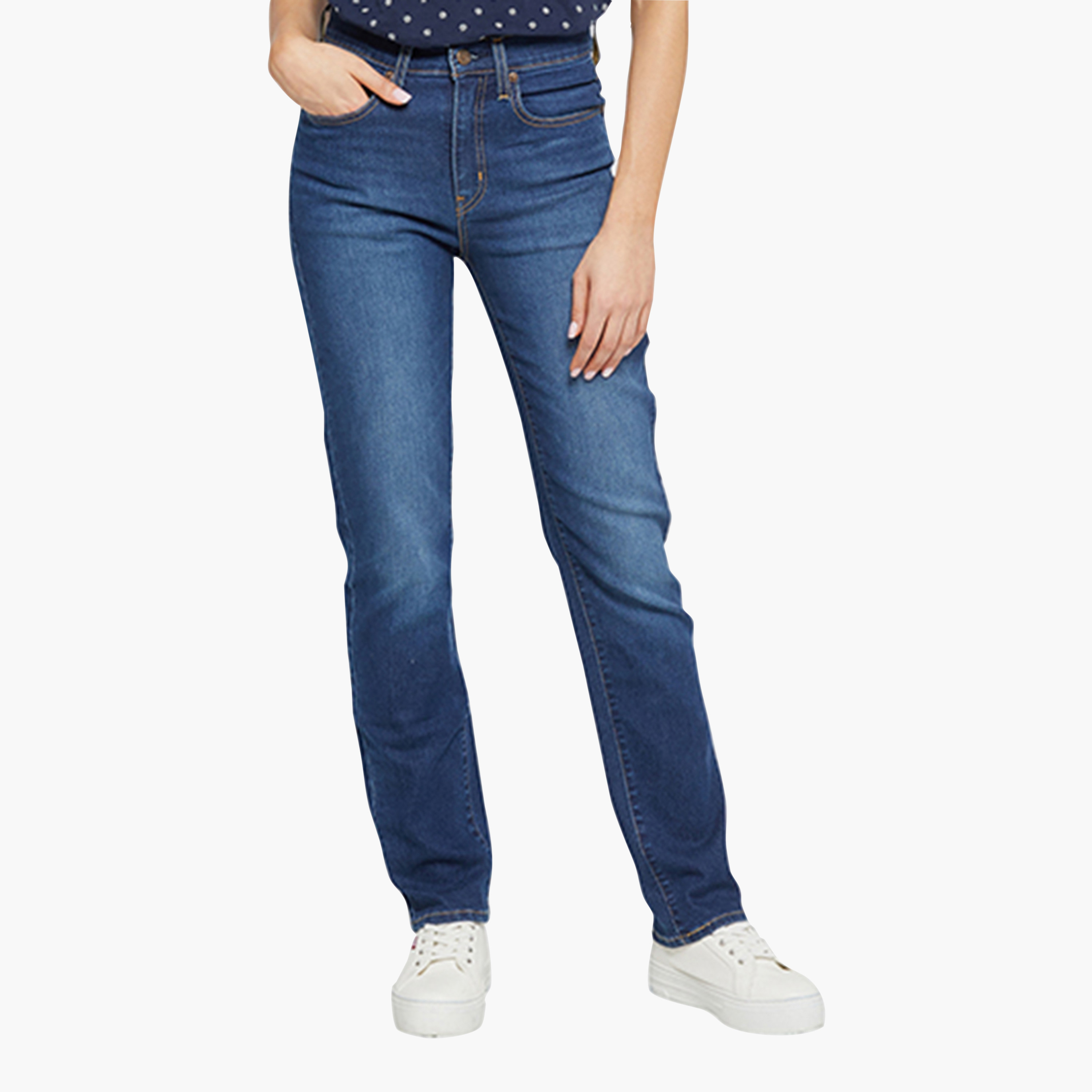 جينز حريمي 724 بقصة مستقيمة، نيلي بـ 5 جيوب، مقاس 30 من ليفايس-women-clothing-bottoms-jeans-image-1
