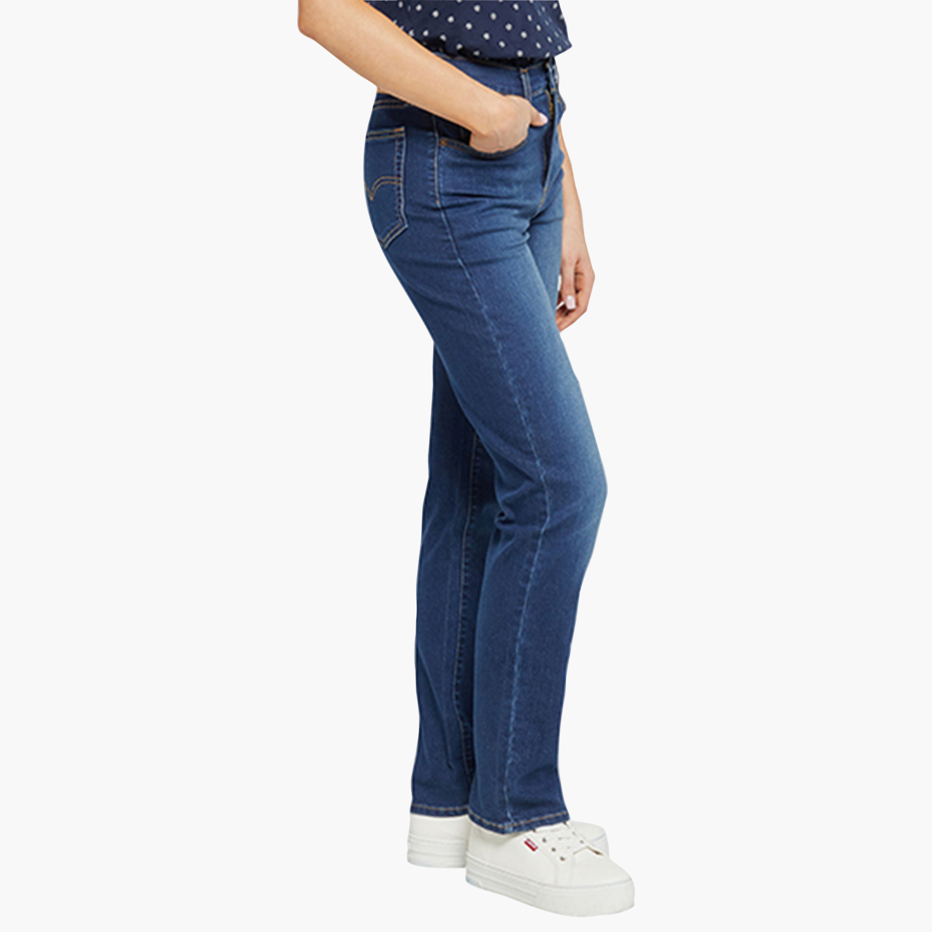 جينز حريمي 724 بقصة مستقيمة، نيلي بـ 5 جيوب، مقاس 30 من ليفايس-women-clothing-bottoms-jeans-image-3