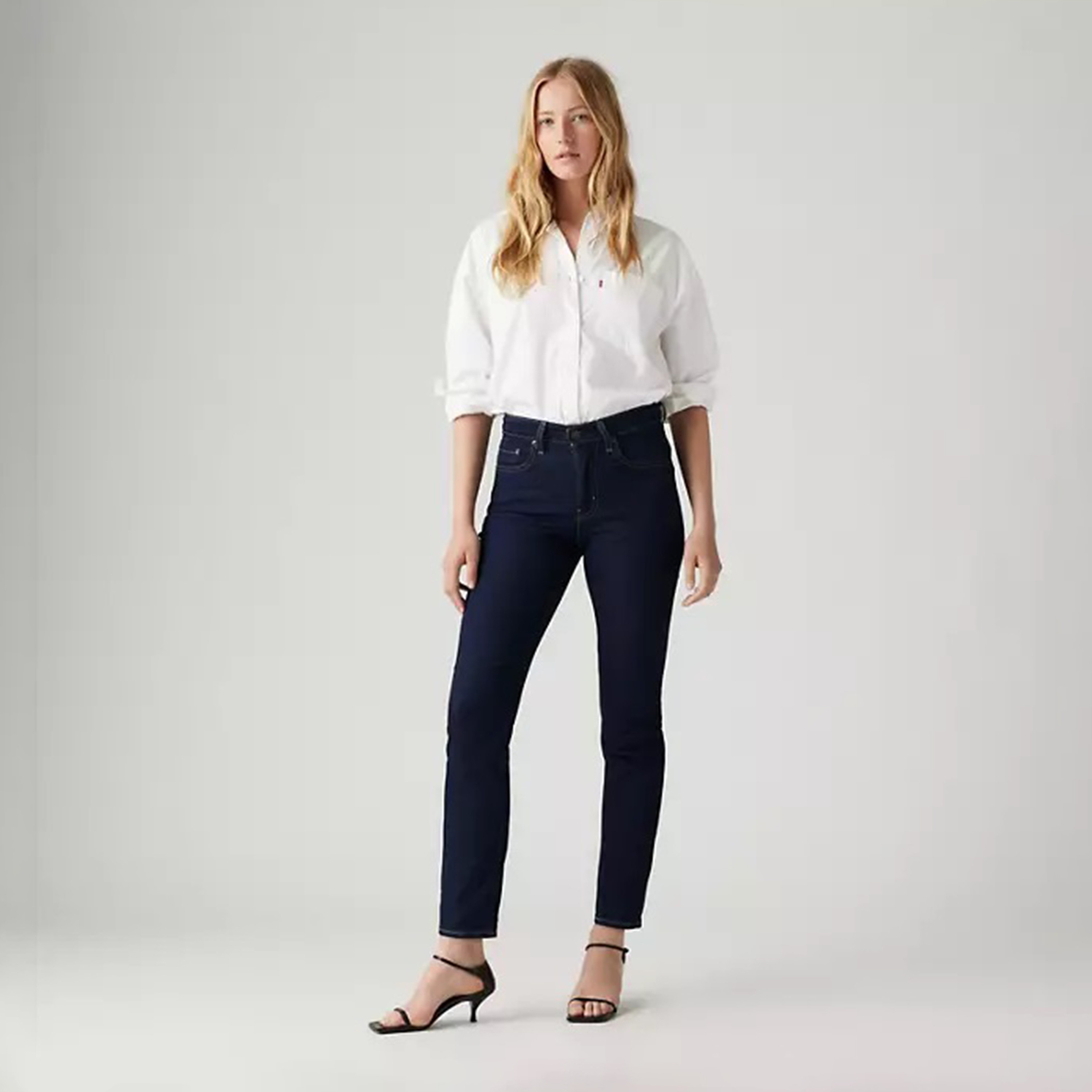 بنطلون جينز نسائي من Levi's 724 عالي الارتفاع باللون الأزرق الداكن درزة داخلية 30-women-clothing-bottoms-jeans-image-1