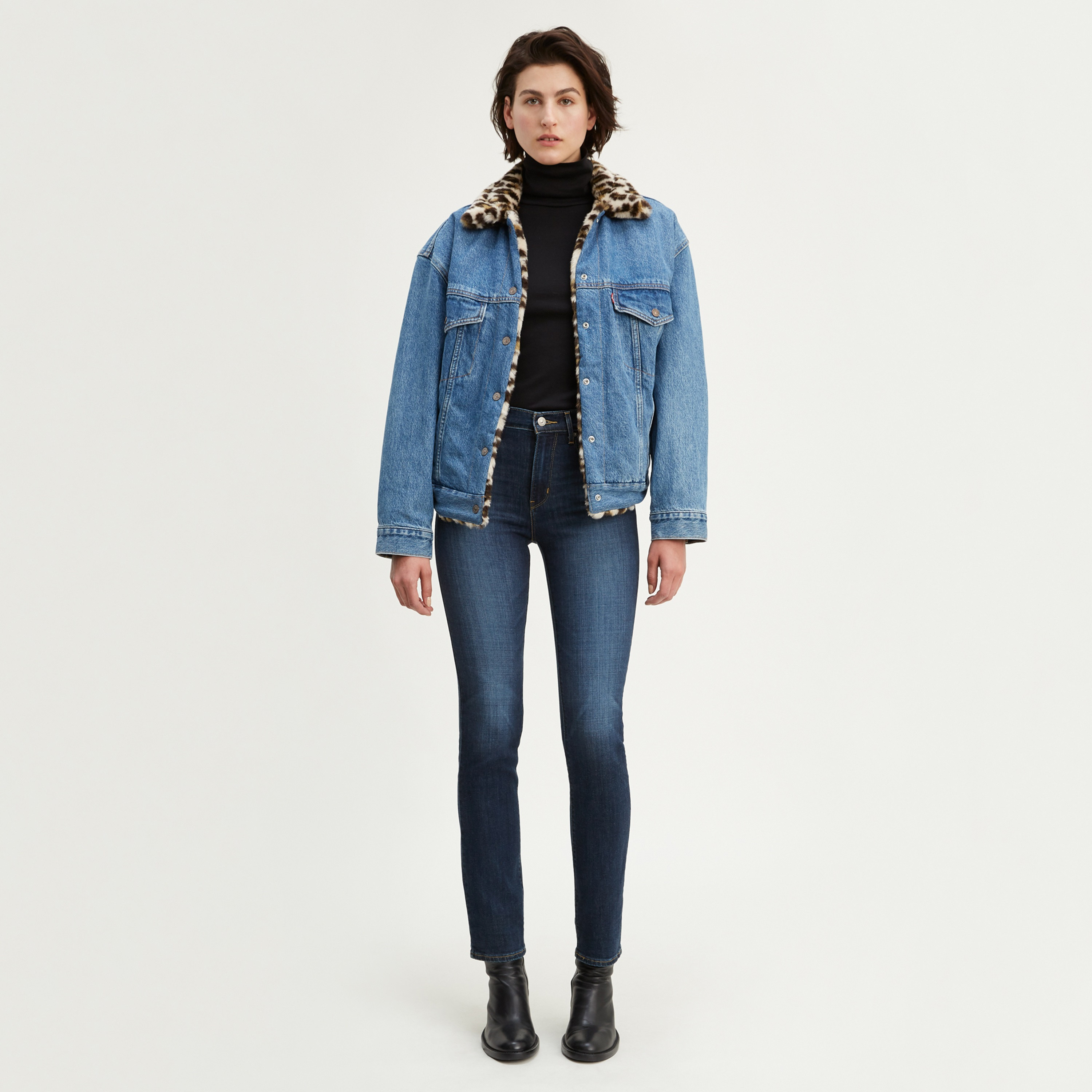 بنطال جينز Levi's 724 ذو قصة مستقيمة باللون الأزرق و5 جيوب للنساء، درزة داخلية 28-women-clothing-bottoms-jeans-image-2