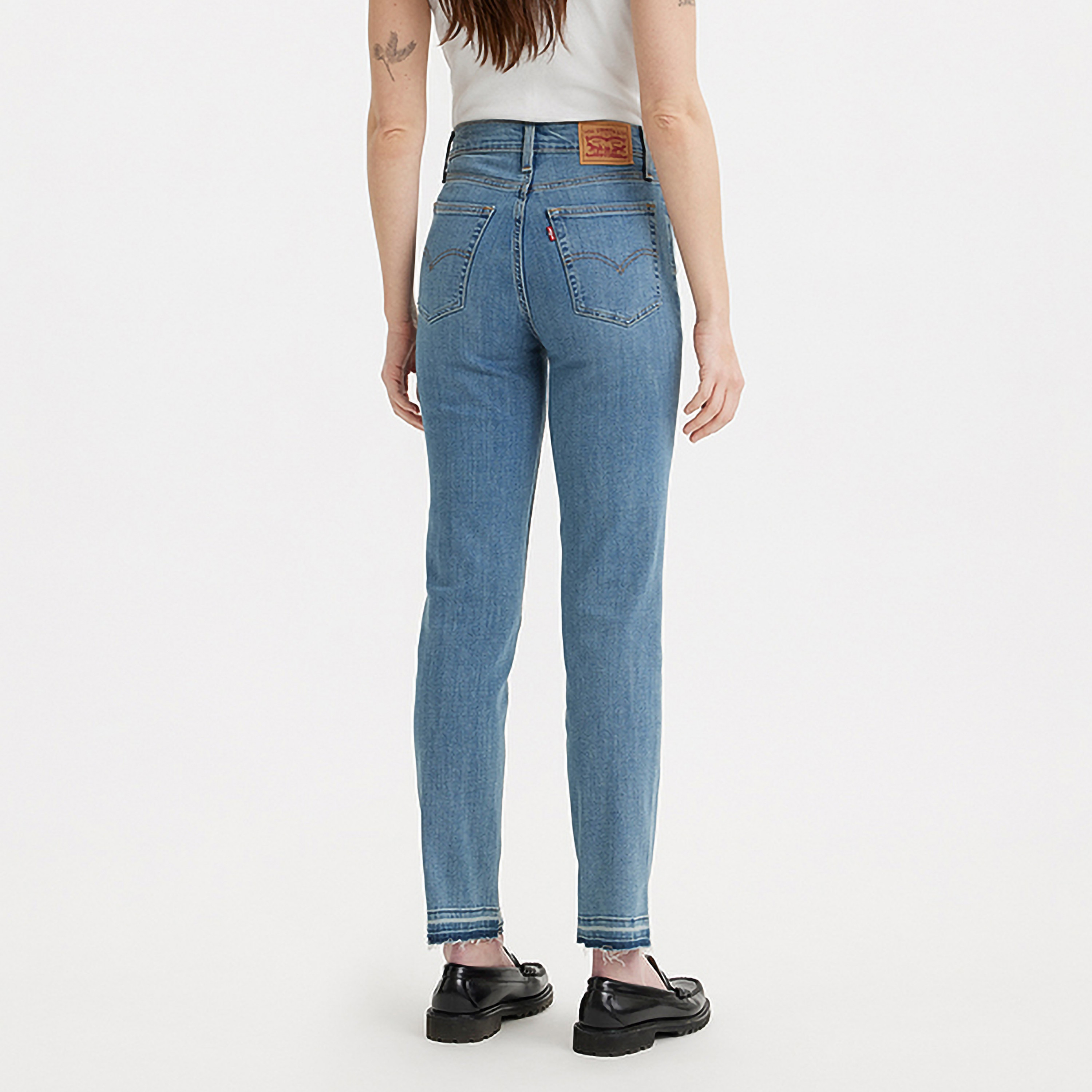 Levi's Blue Straight Fit High-Rise Pocket Detail Jeans-women-clothing-bottoms-jeans-image-2