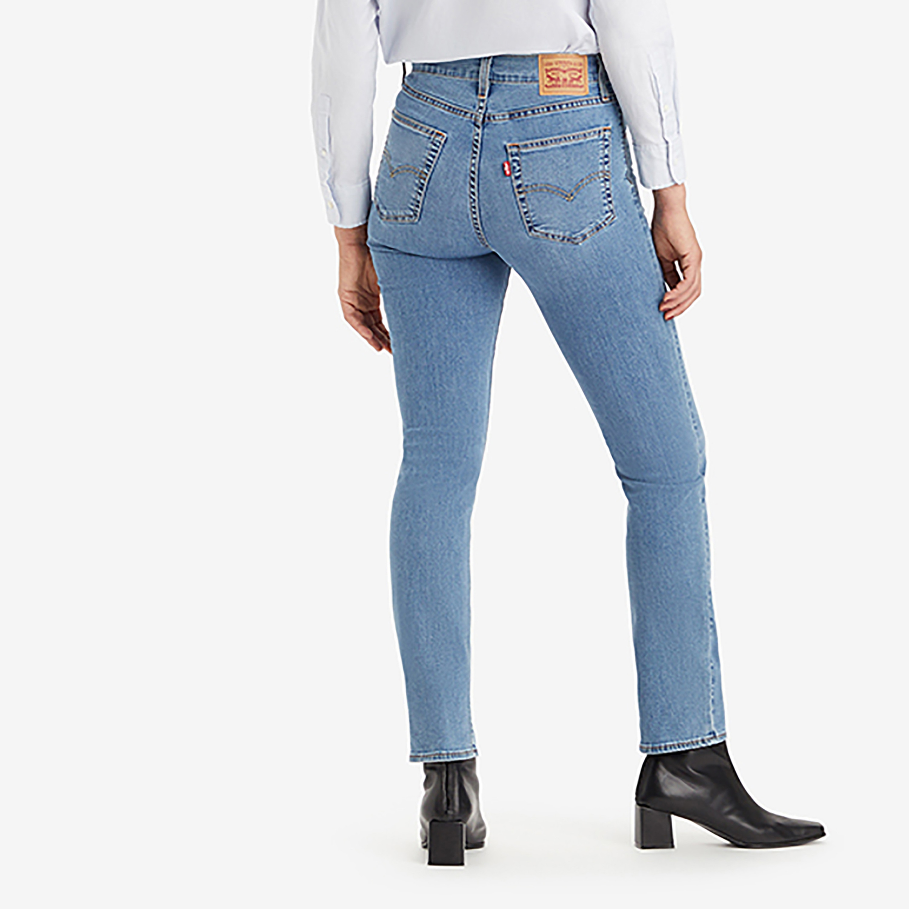 بنطلون جينز أزرق بقصة مستقيمة 724 من Levi's بخمسة جيوب-women-clothing-bottoms-jeans-image-3