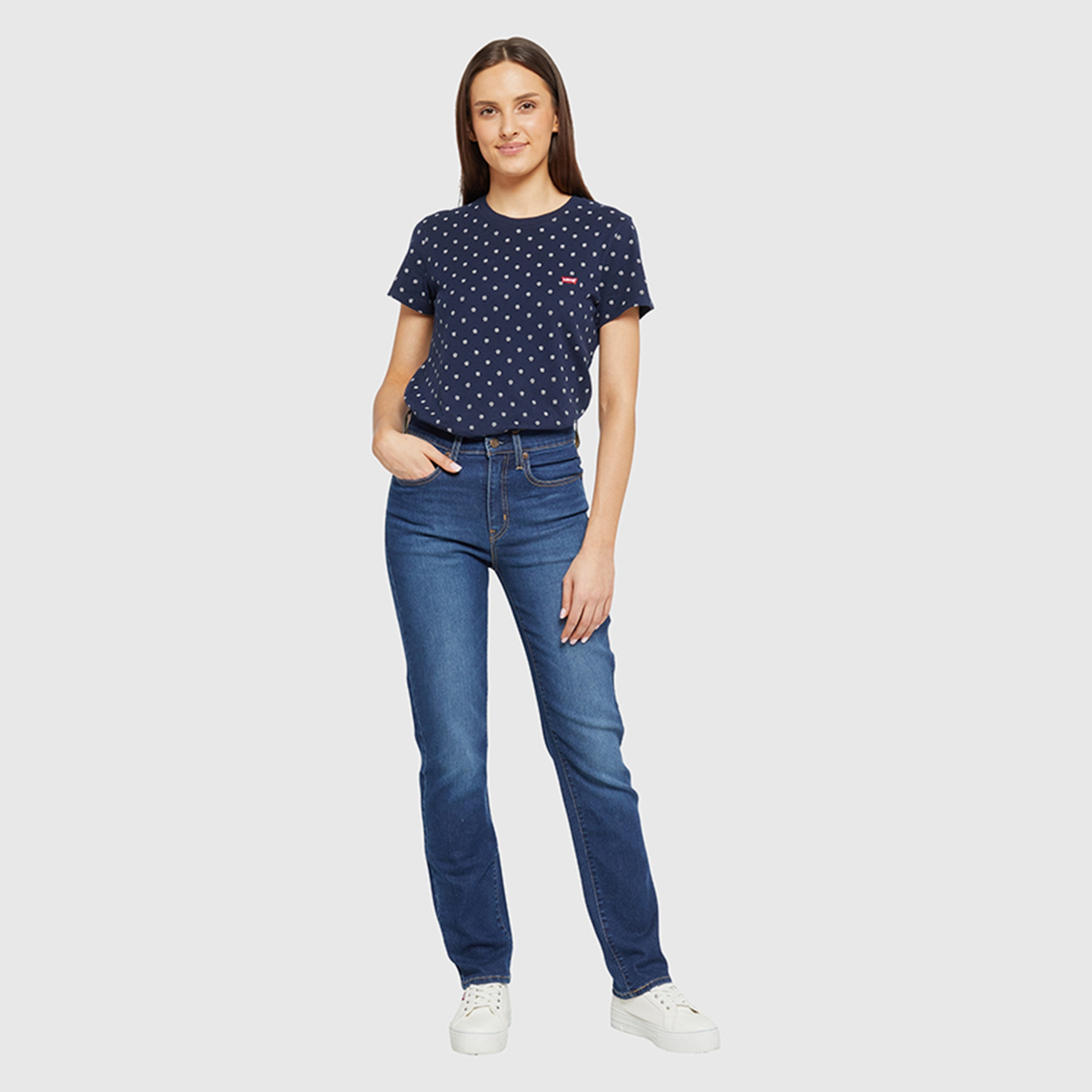 بنطلون جينز نسائي 724 بقصة مستقيمة وخمسة جيوب باللون الأزرق، مقاس 30 من ليفايس-women-clothing-bottoms-jeans-image-2
