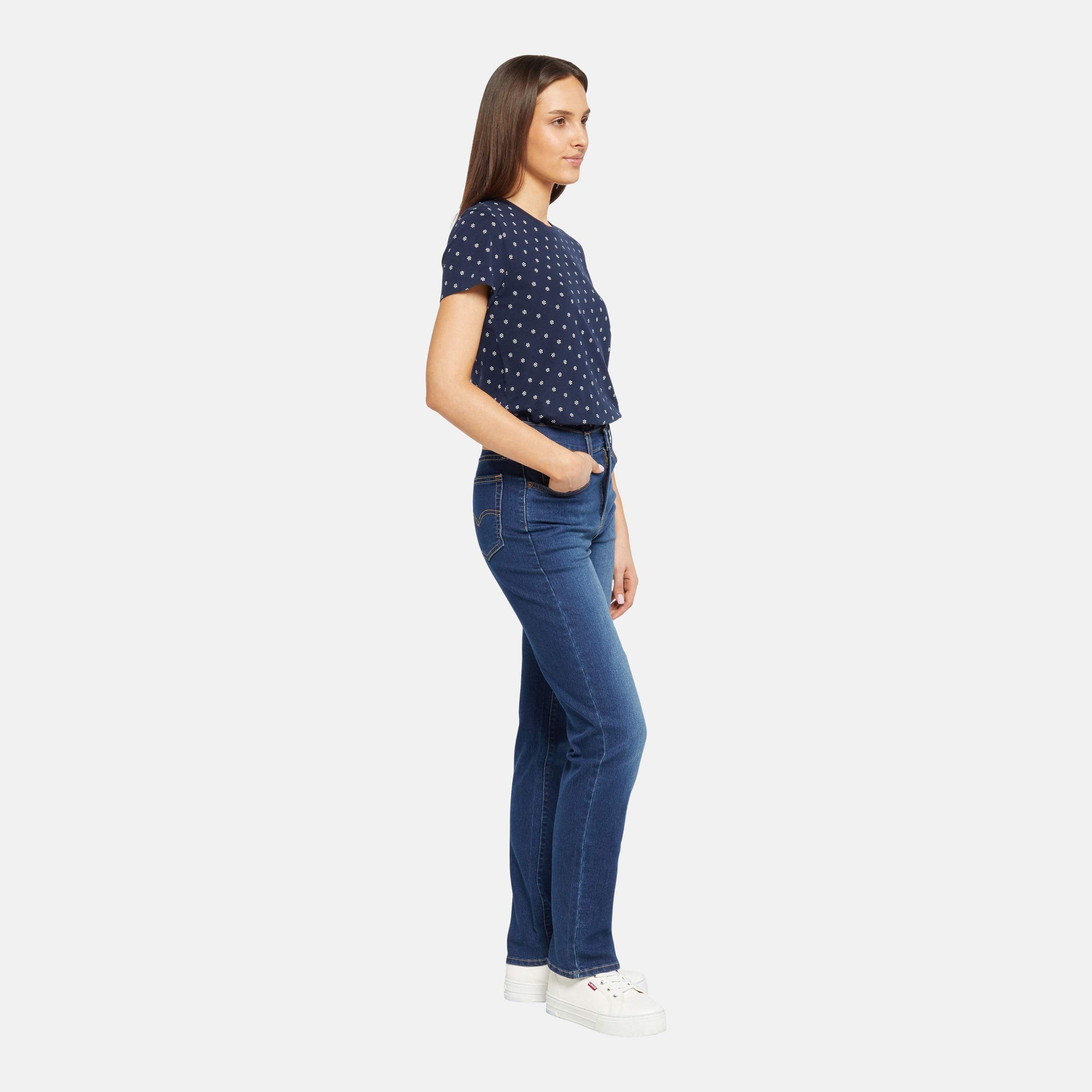 Levi's 724 Straight Fit Blue 5 Pockets Women's Jeans Inseam 32-women-clothing-bottoms-jeans-image-3