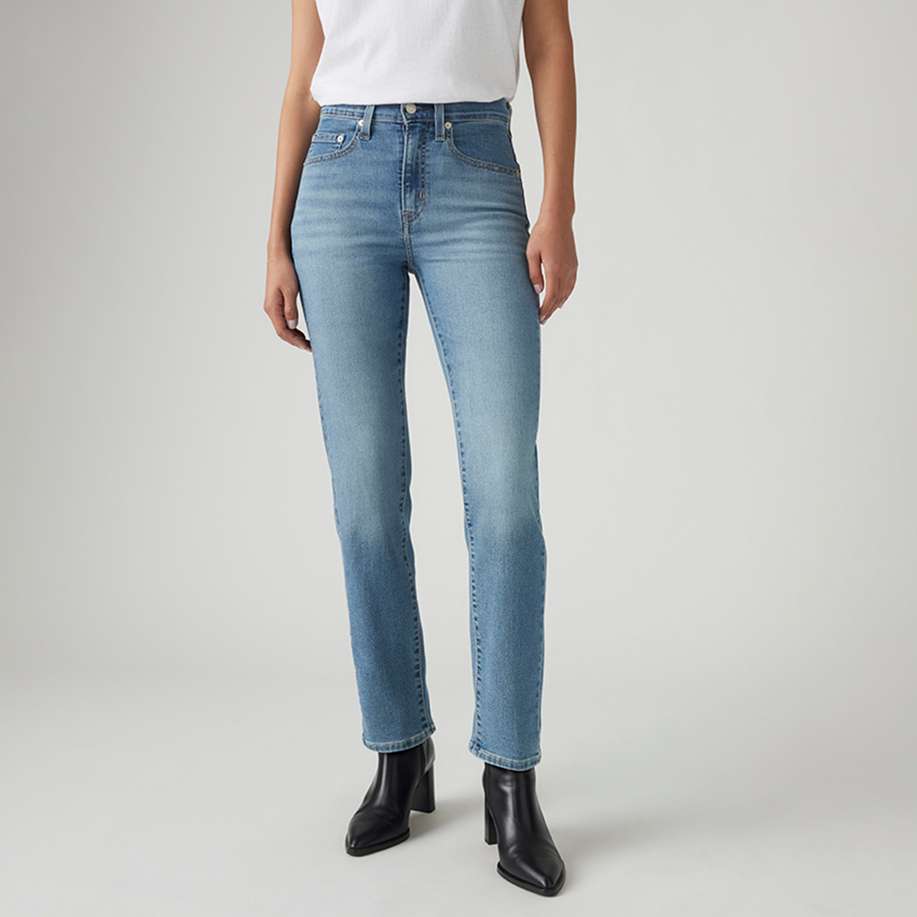 بنطلون جينز نسائي 724 بقصة مستقيمة وخمسة جيوب باللون الأزرق، مقاس 30 من ليفايس-women-clothing-bottoms-jeans-image-1