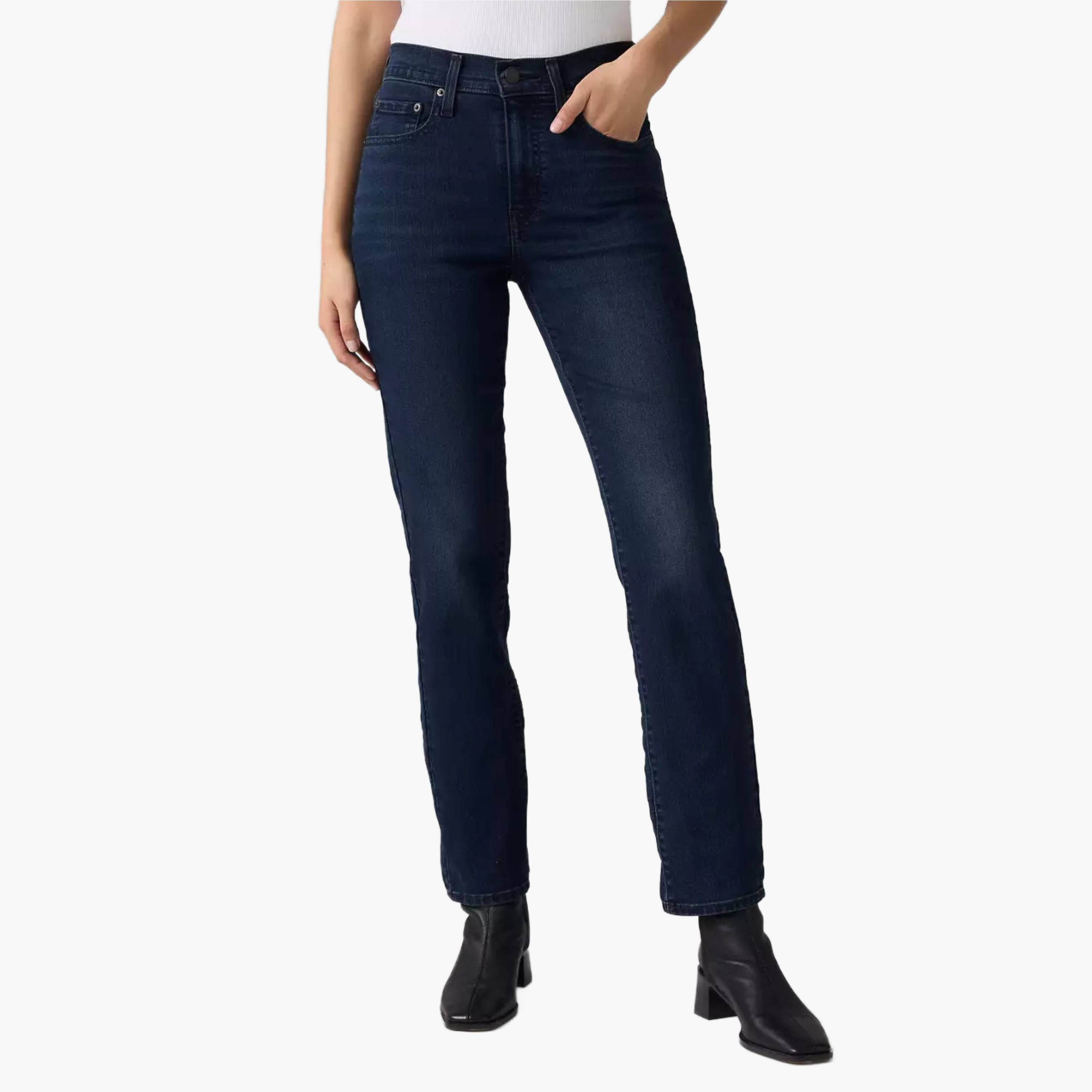 بنطلون جينز نسائي سادة قصة مستقيمة 724 - أزرق - مقاس 30 من ليفايز-women-clothing-bottoms-jeans-image-1